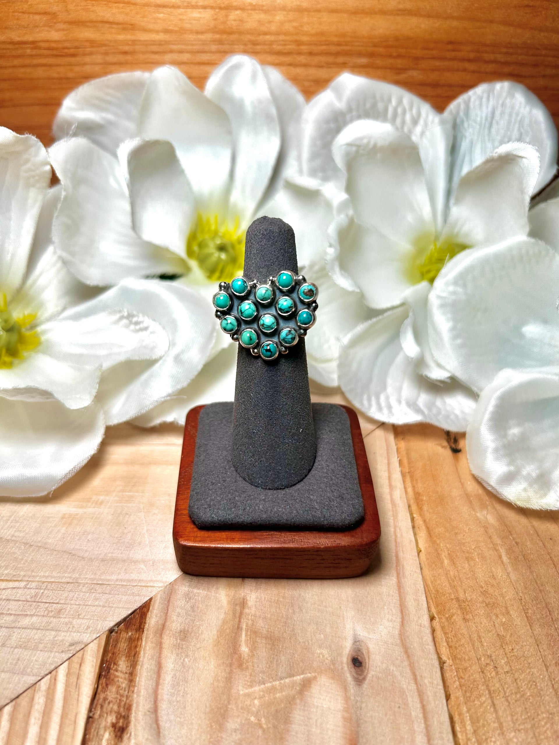 Navajo Made Red Skin Turquoise & Sterling Silver Ring Size 6