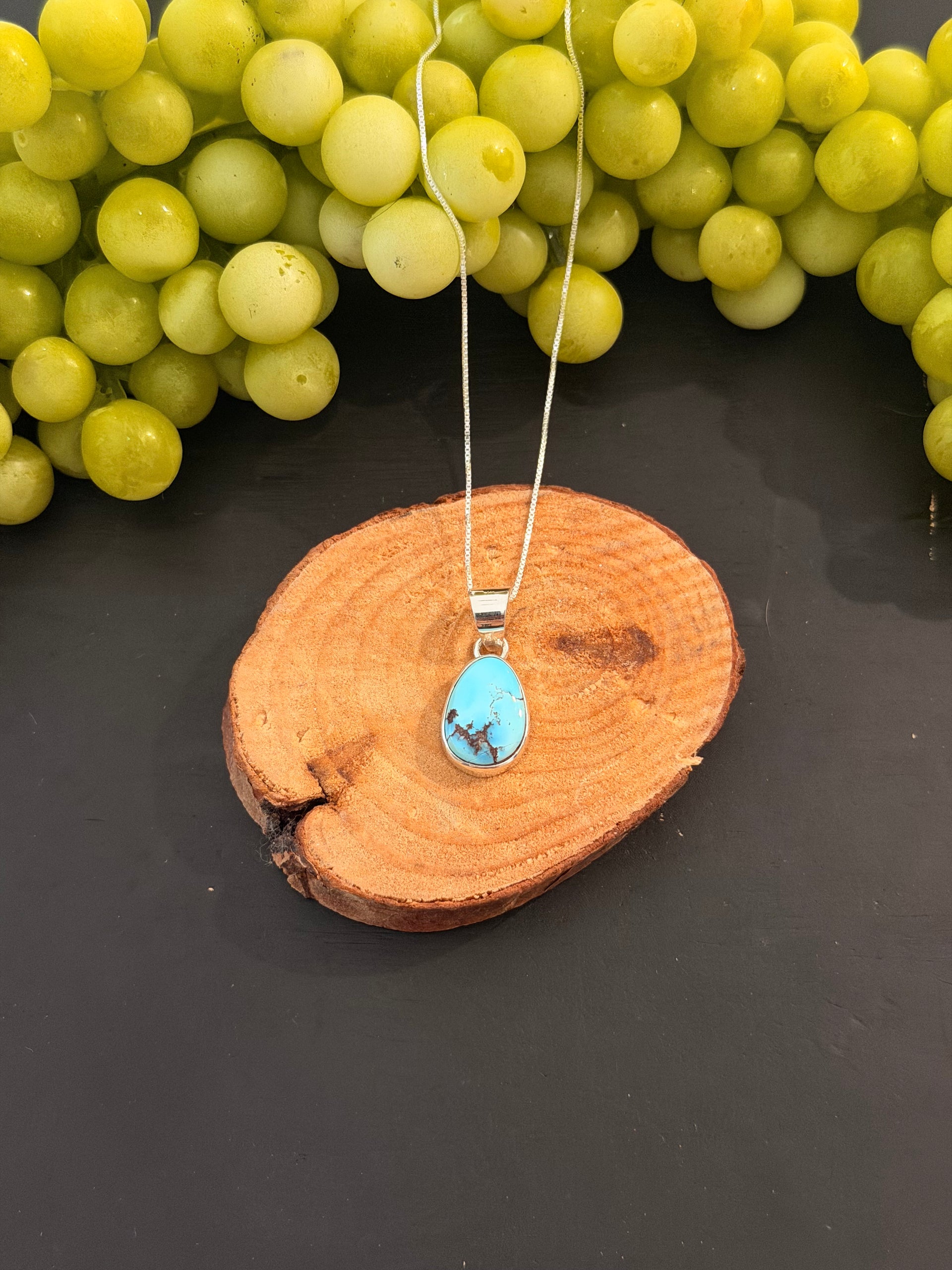 Navajo Made Golden Hills Turquoise & Sterling Silver Necklace
