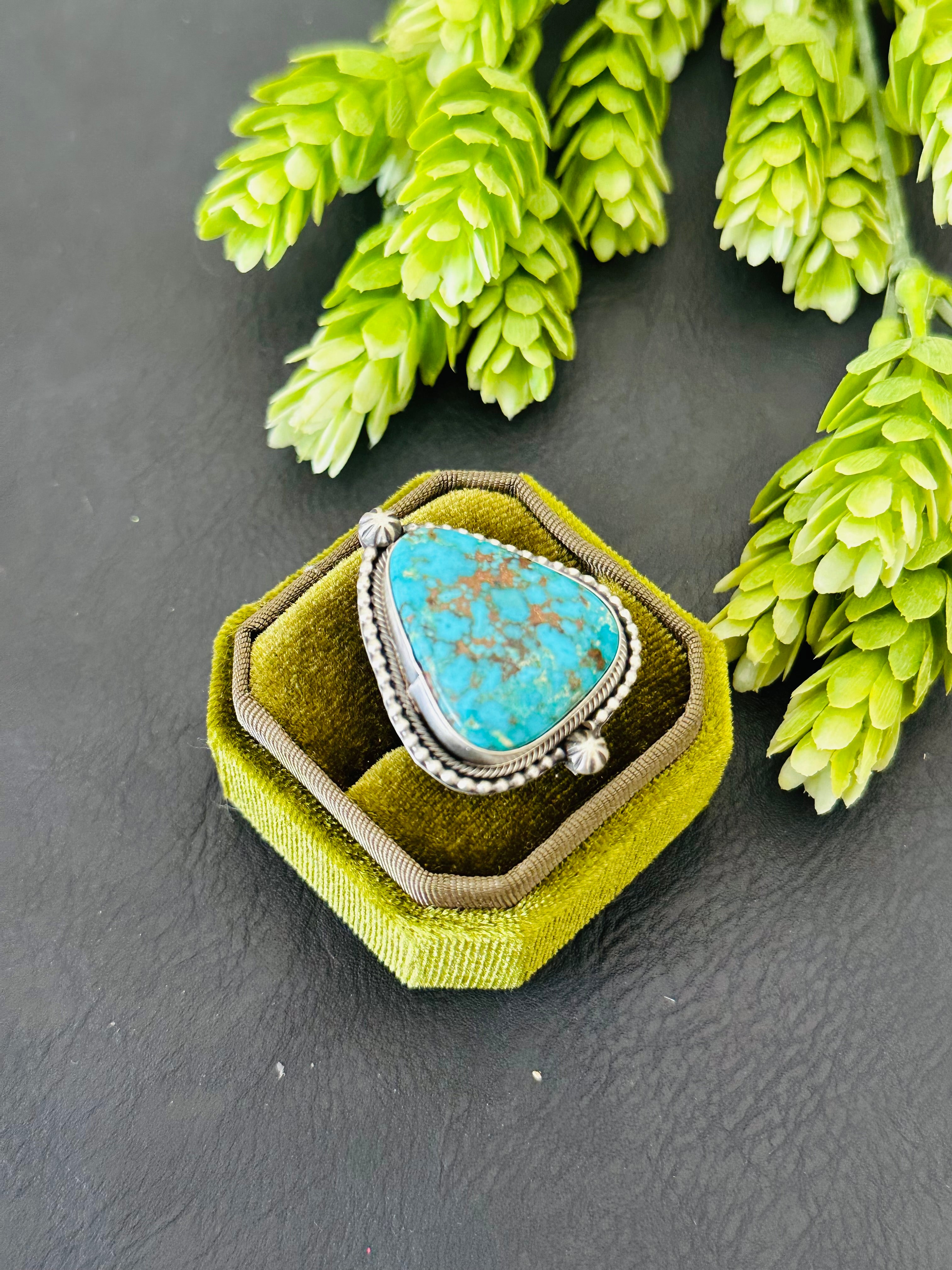 Scott Skeets Royston Turquoise &  Sterling Silver Ring Size 9.25