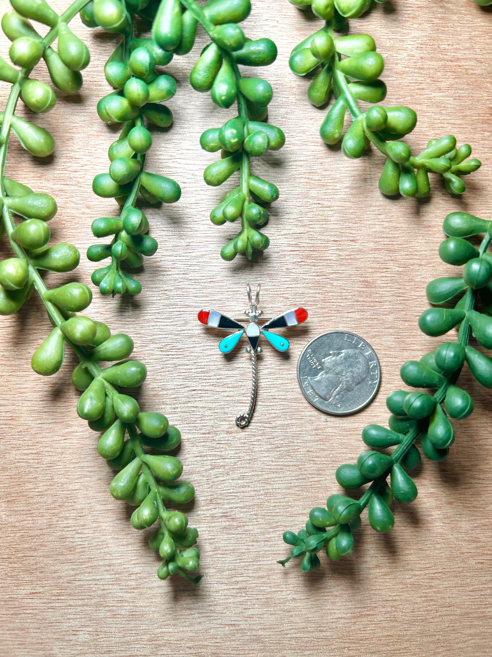 Navajo Made Multi Stone & Sterling Silver Pendant/Pin