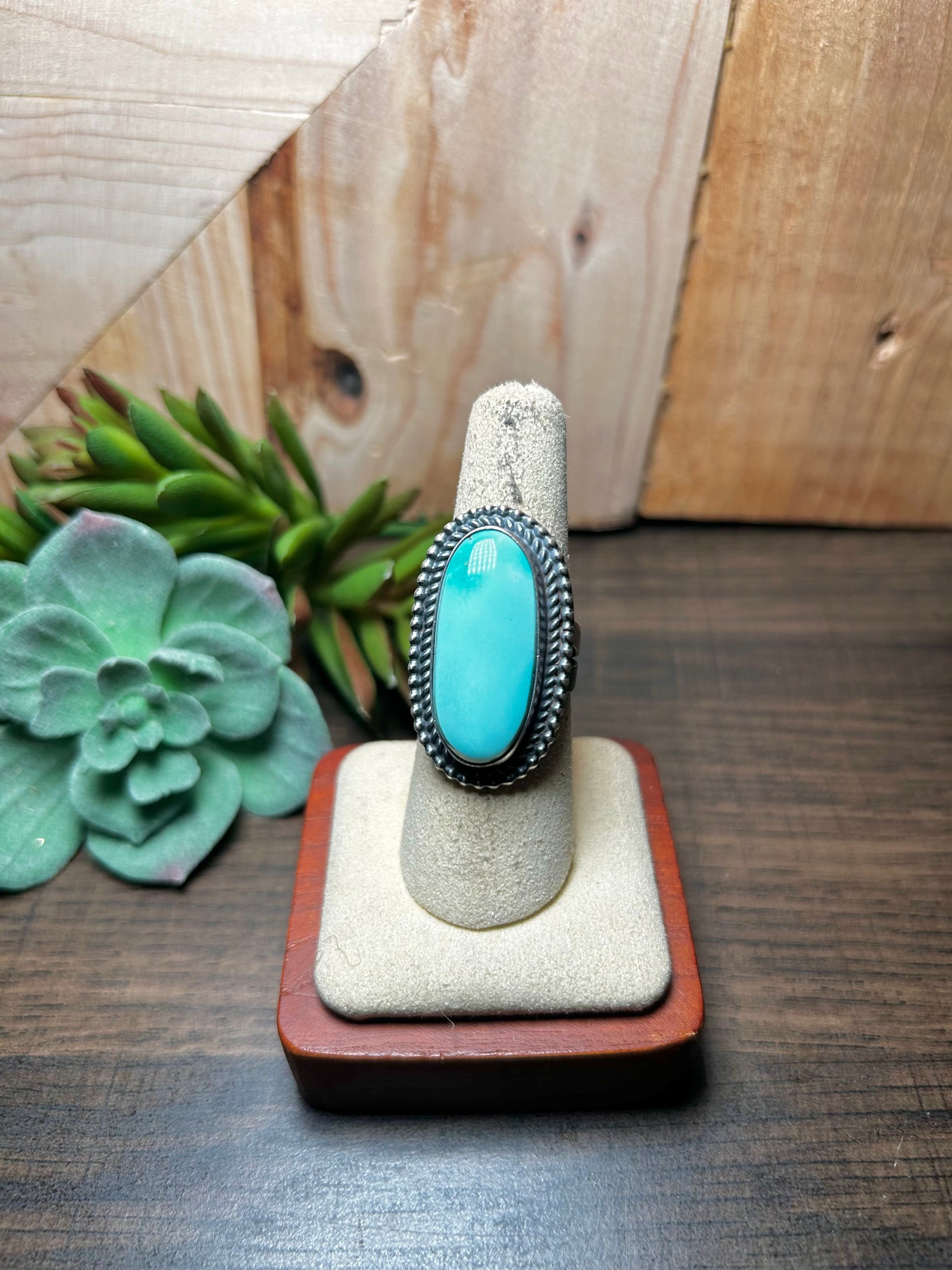 Antionette Martinez Royston Turquoise & Sterling Silver Ring Size 7.5