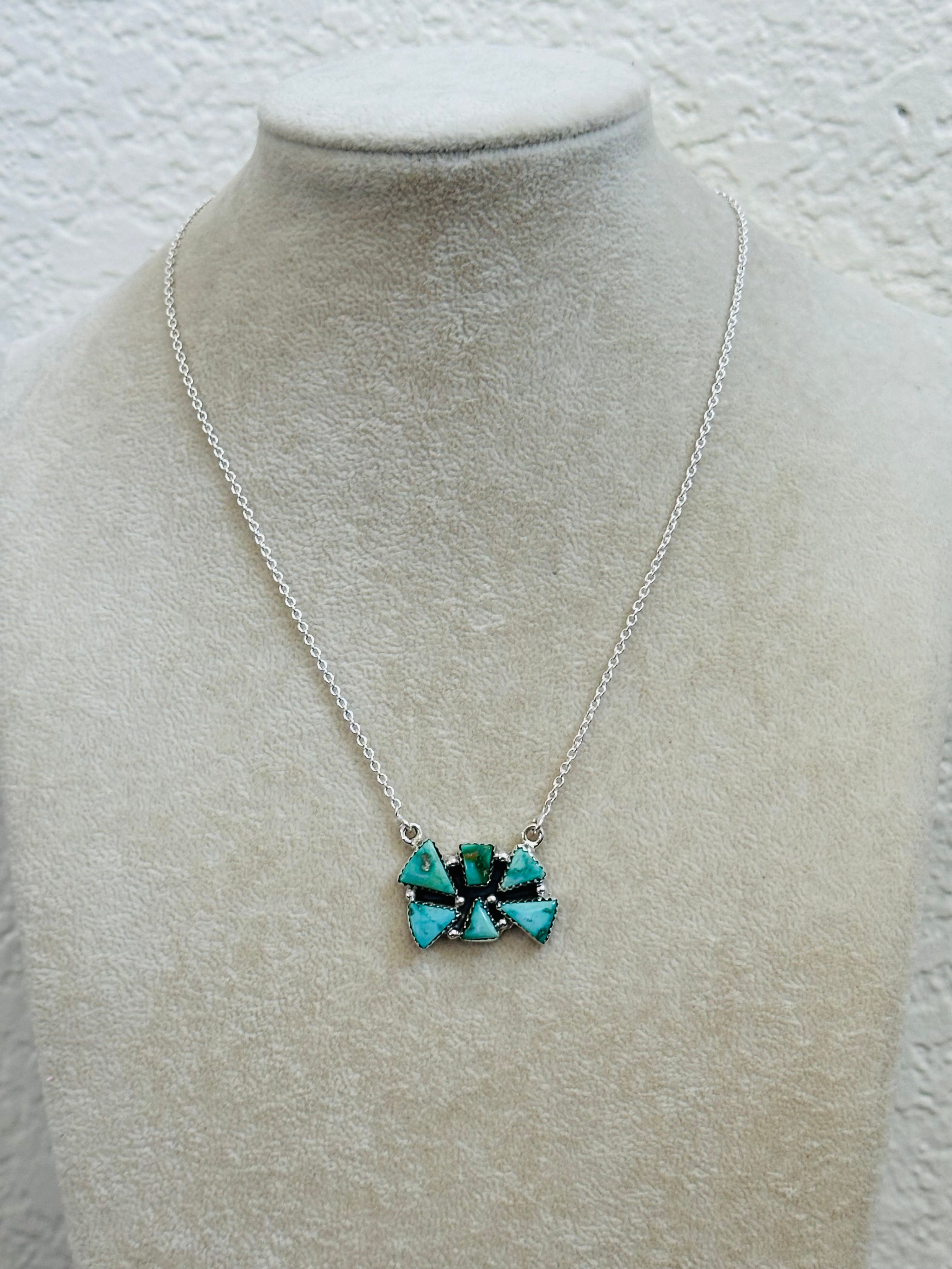 TTD “Million Dollar Baby” Emerald Valley Turquoise & Sterling Silver Necklace