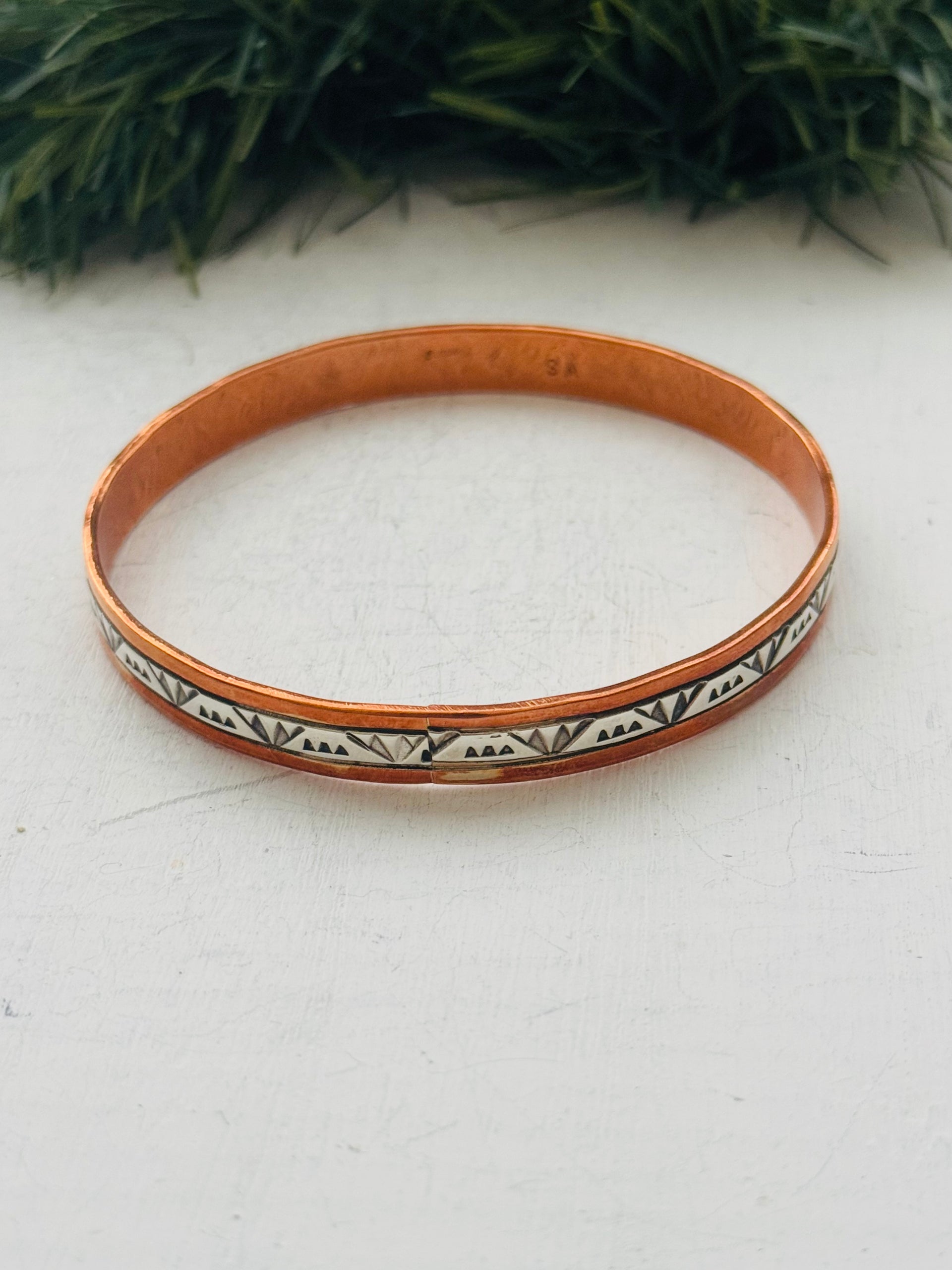 Navajo Made Copper & Sterling Silver Bracelet