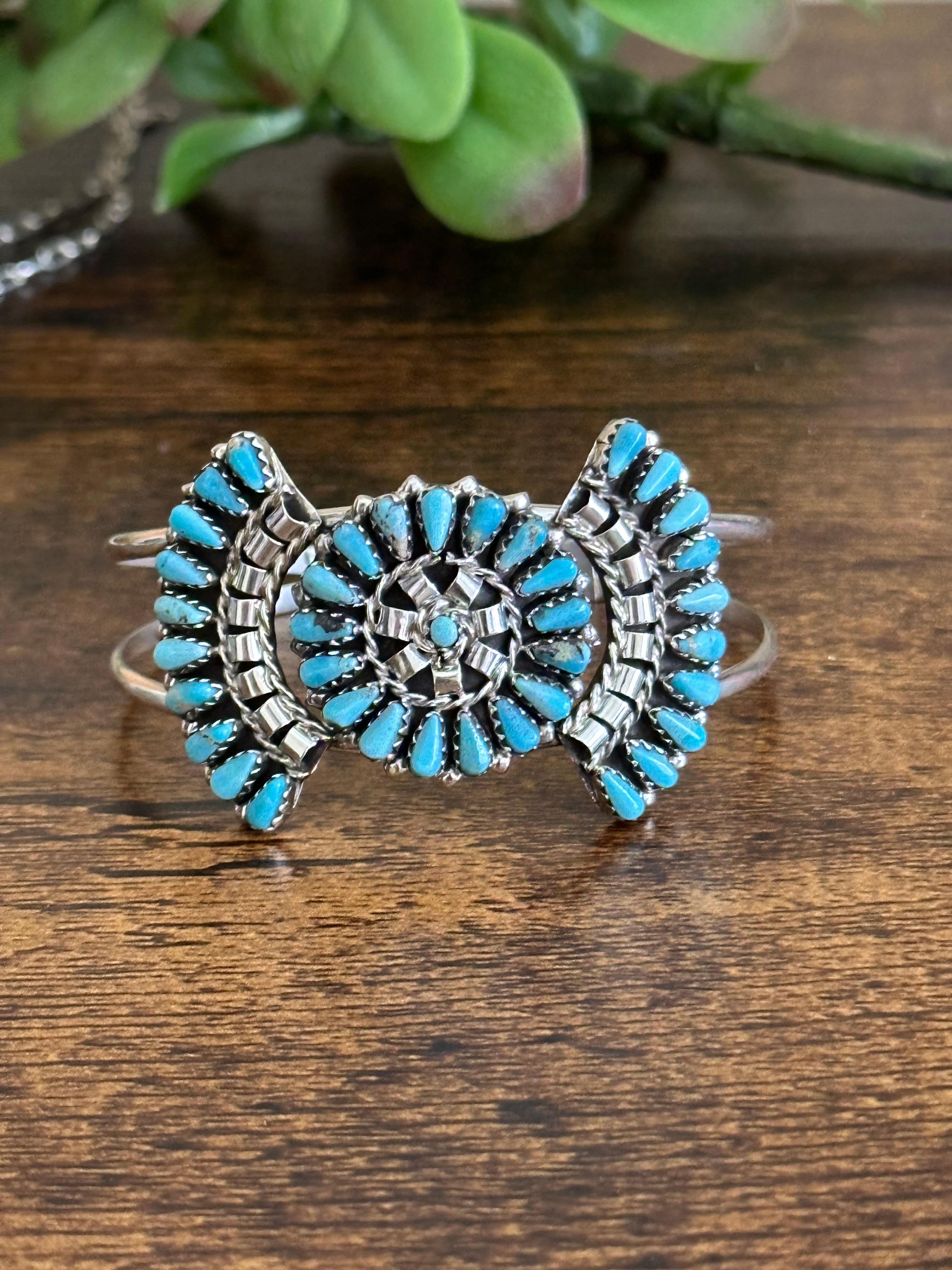 Lander Nez Kingman Turquoise & Sterling Silver Needle Point Set