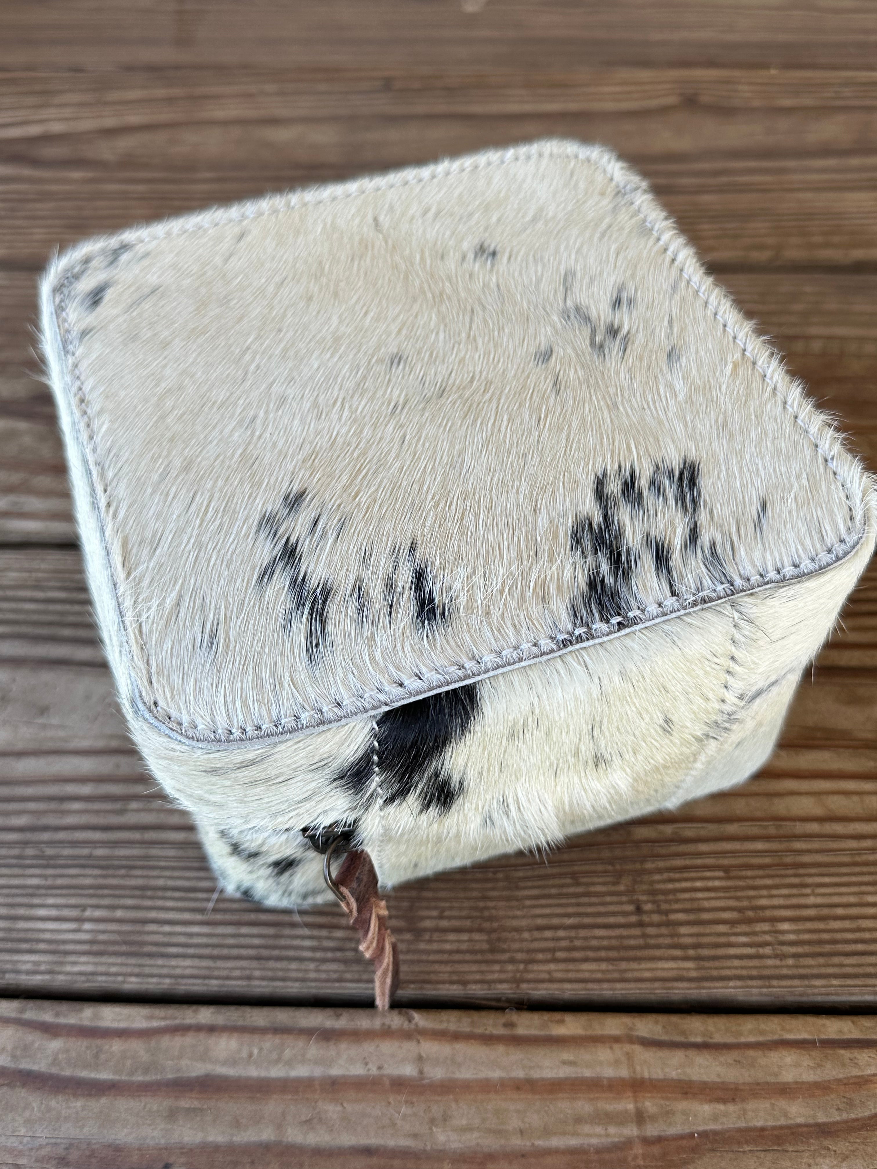 Genuine Leather Cowhide Jewelry Box