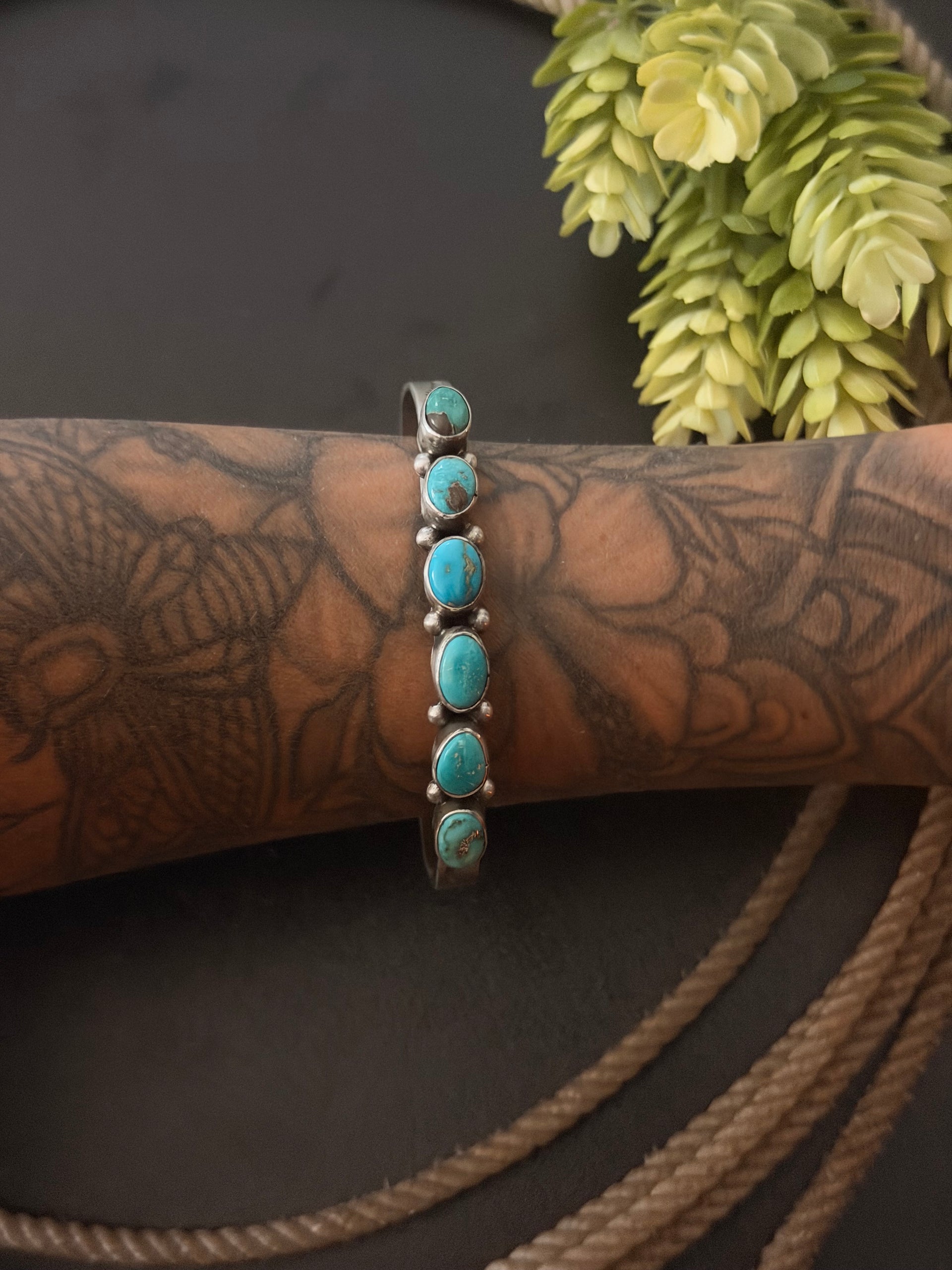 Danny Henio Royston Turquoise & Sterling Silver Cuff Bracelet