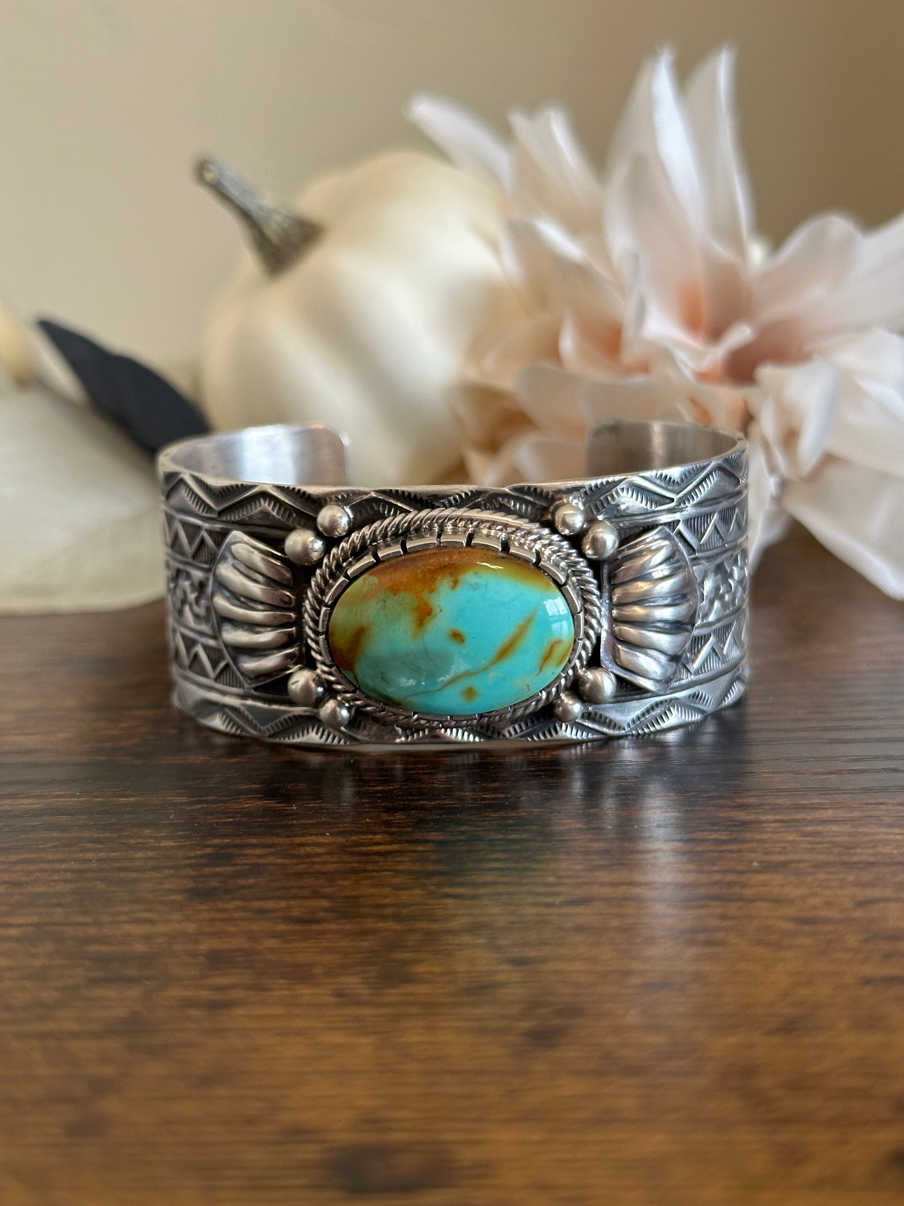 Tillie John Royston Turquoise and Sterling Silver Cuff Bracelet