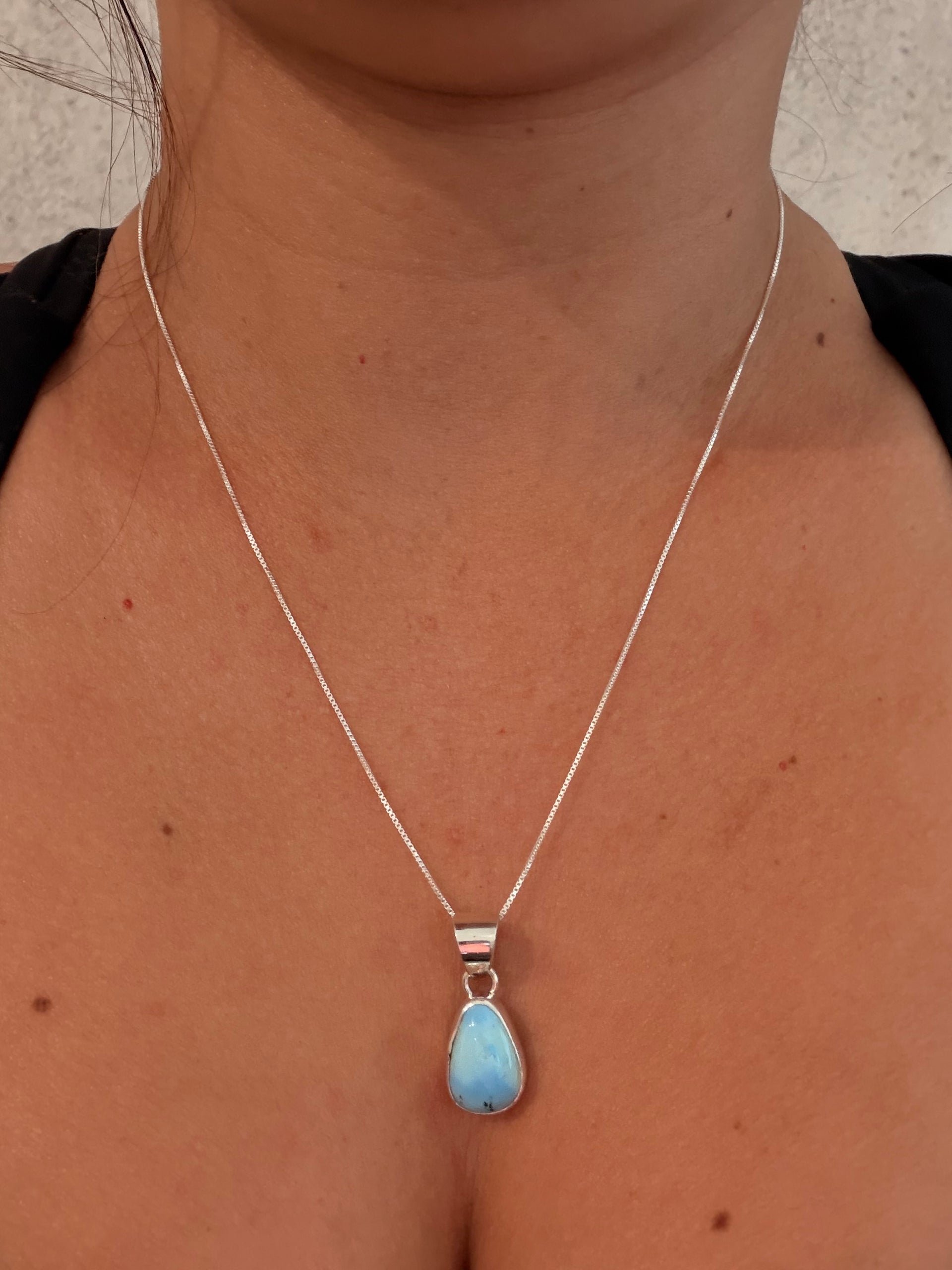 Navajo Made Golden Hills Turquoise & Sterling Silver Necklace