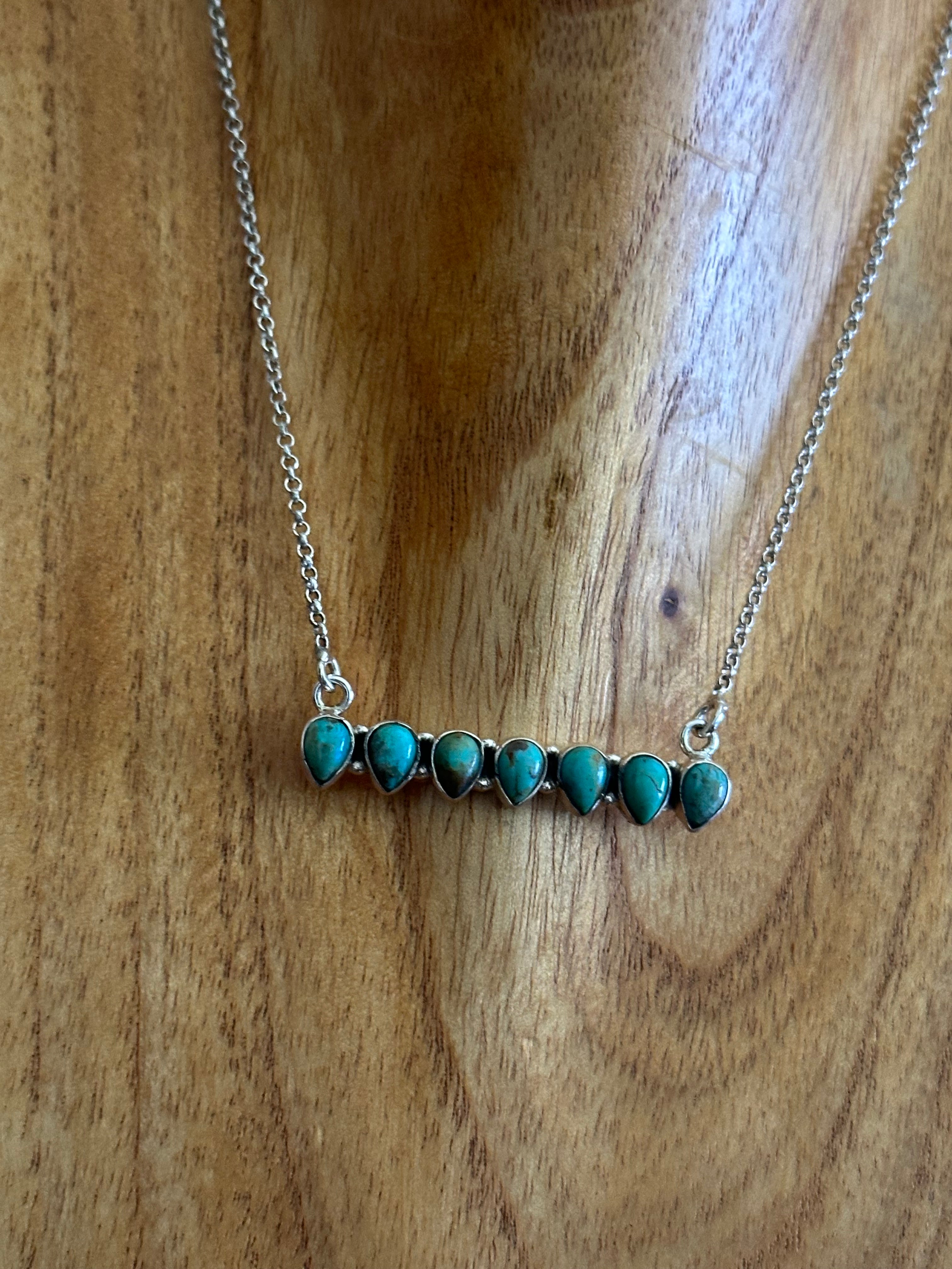 Southwest Made Kingman Turquoise & Sterling Silver Necklace