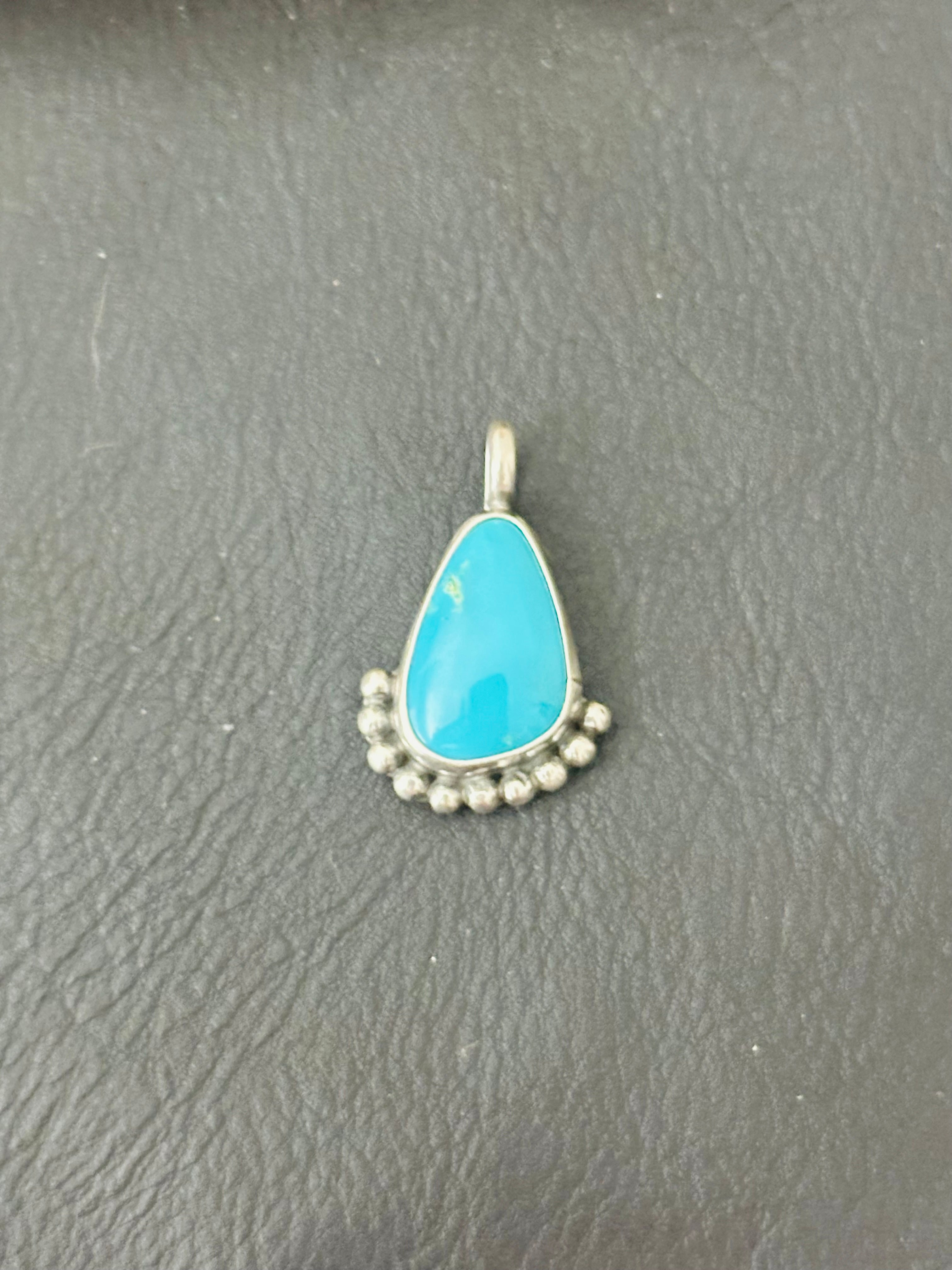 Navajo Made Turquoise & Sterling Silver Pendant