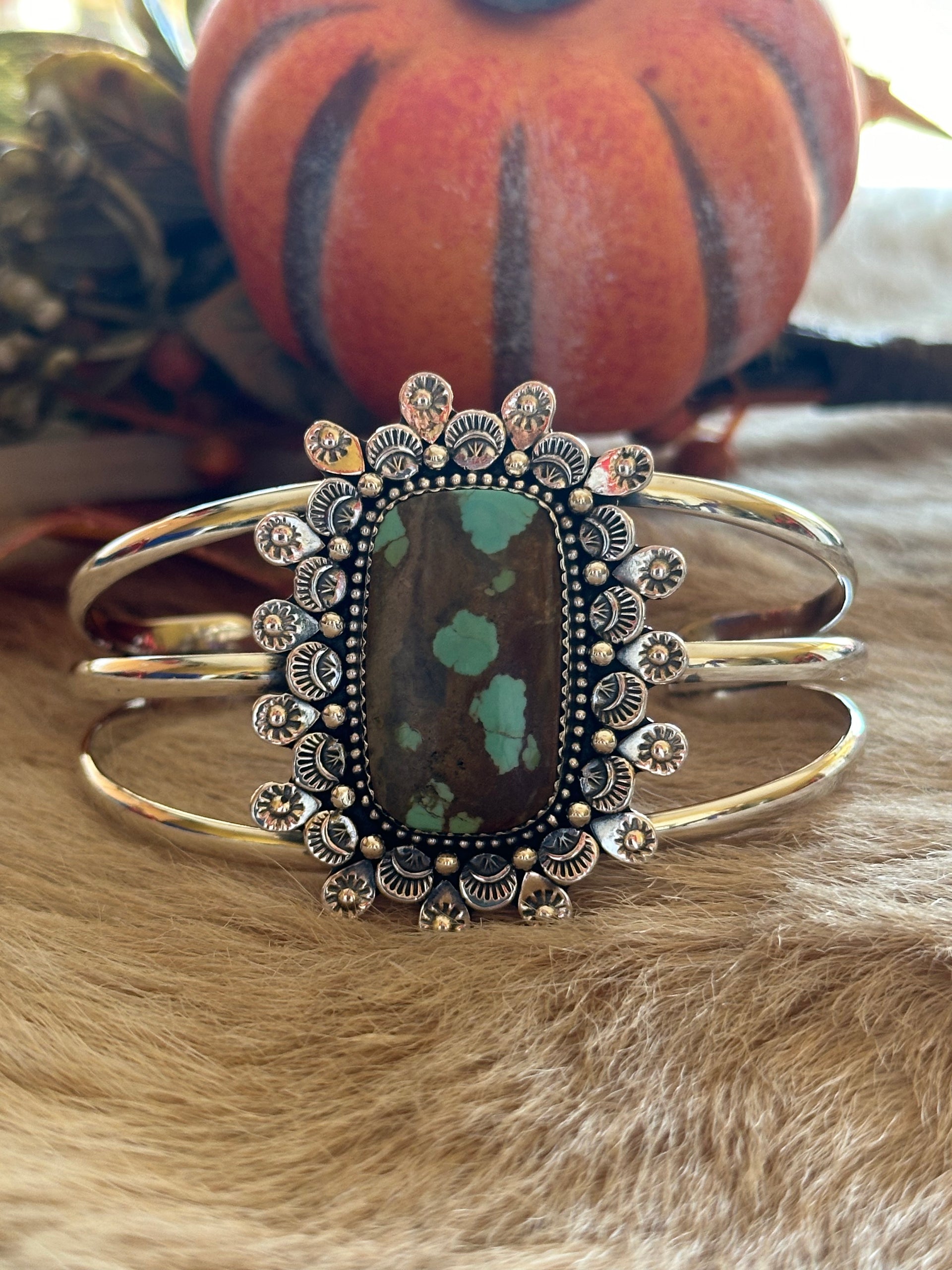 Southwest Made #8 Turquoise & Sterling Silver Cuff Bracelet