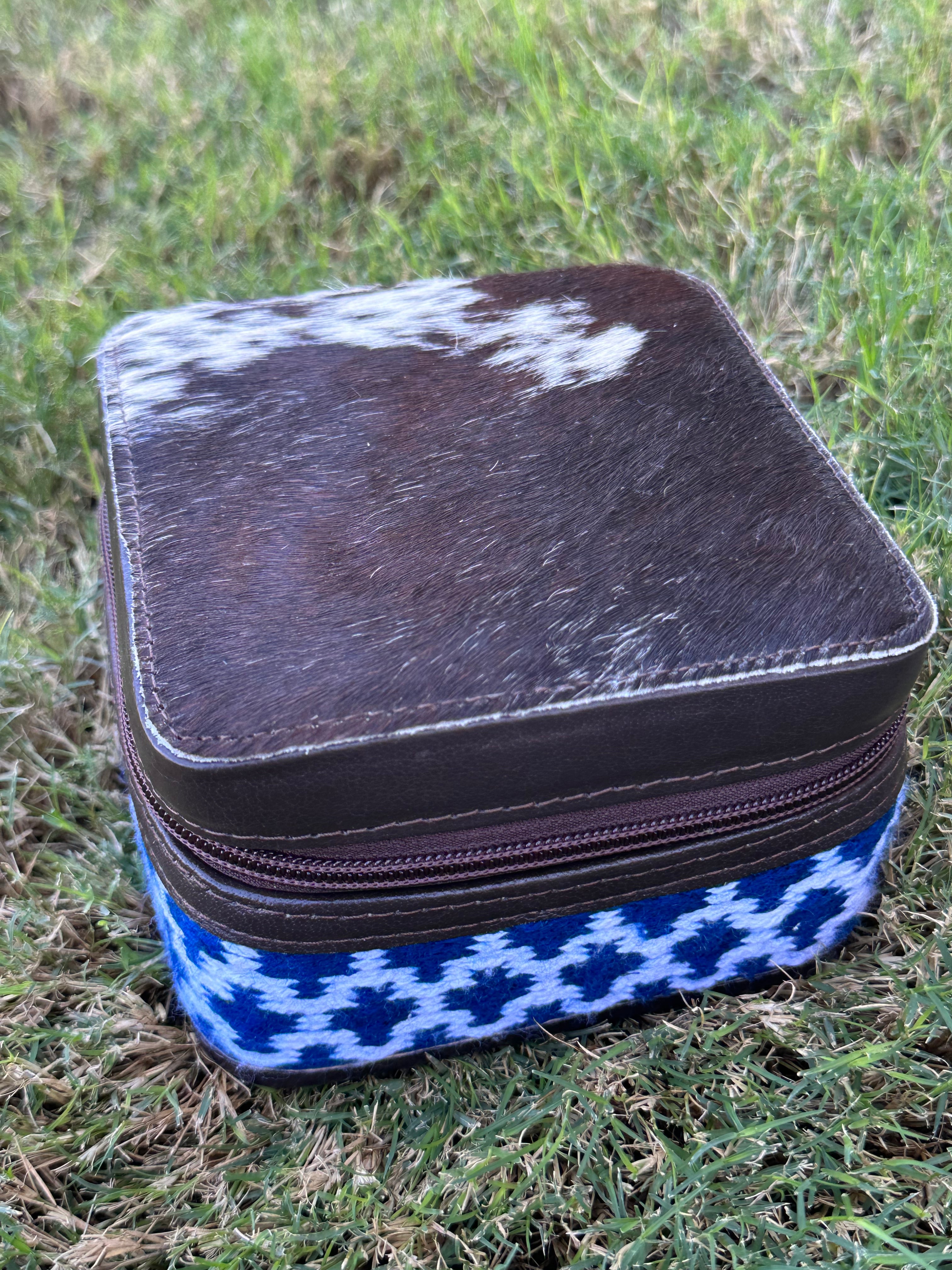 Genuine Leather Cowhide Jewelry Box