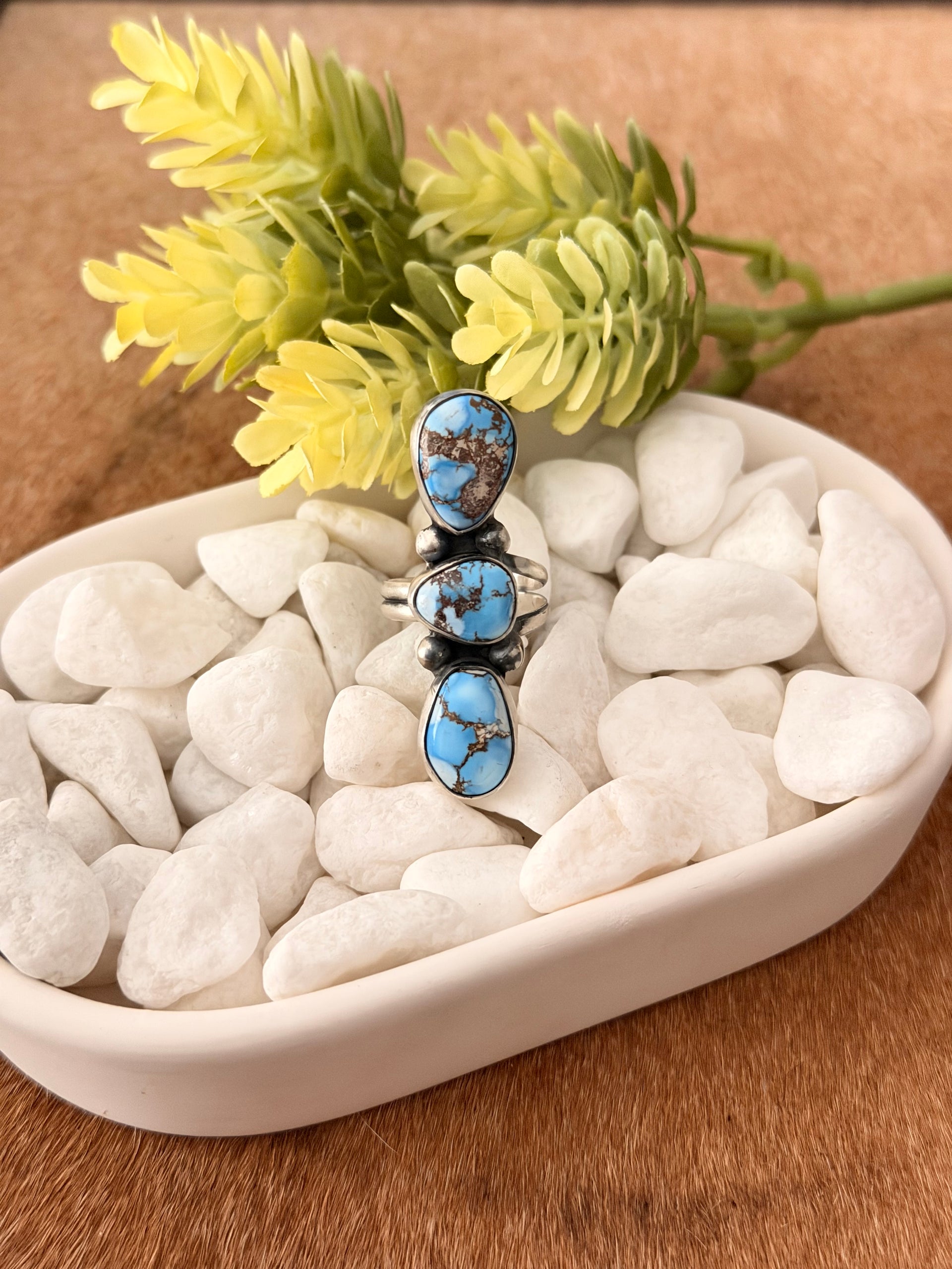 Danny Henio Golden Hills Turquoise & Sterling Silver Adjustable Ring