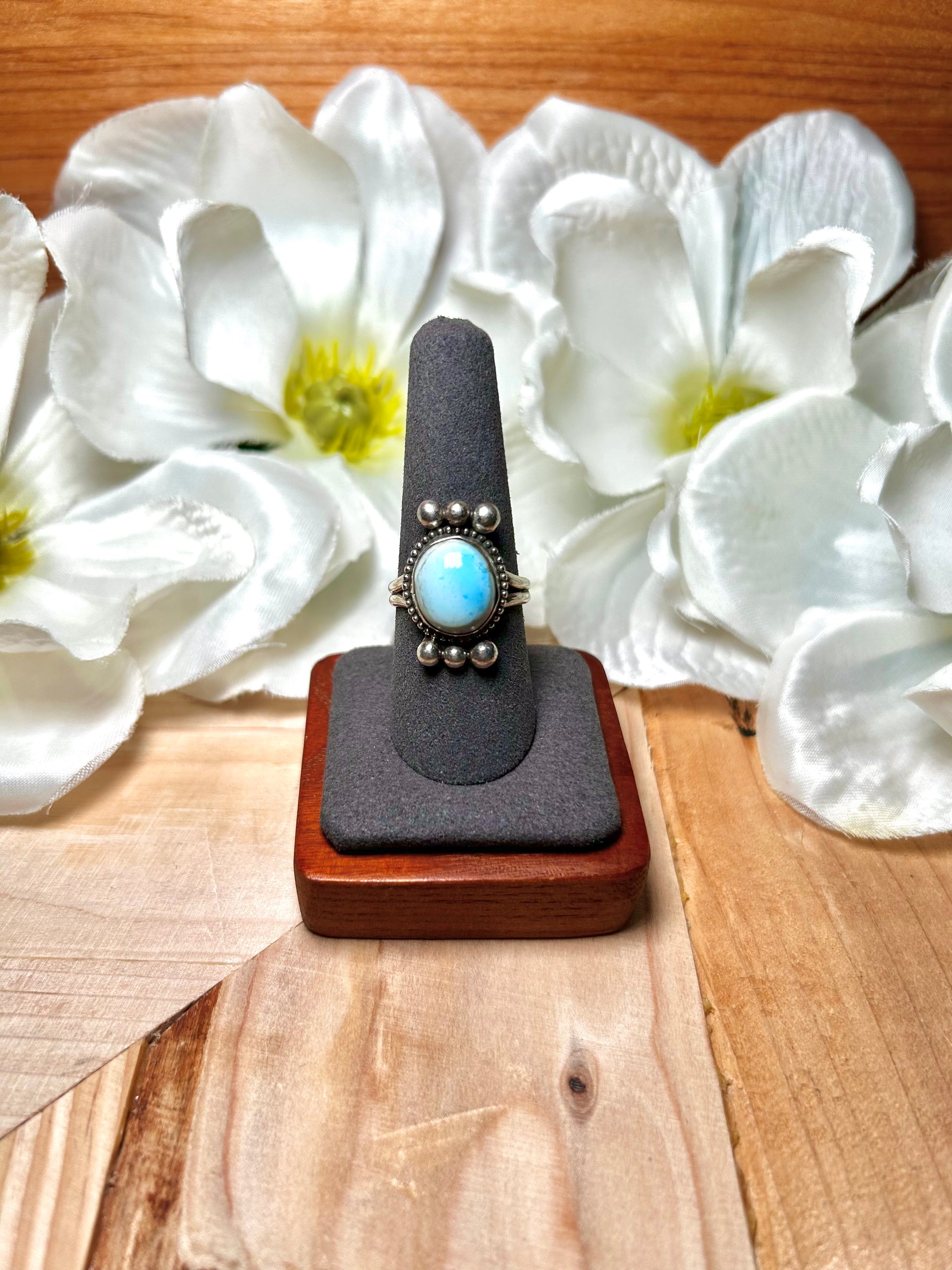 Navajo Made Golden Hill Turquoise & Sterling Silver Ring Size 8.75
