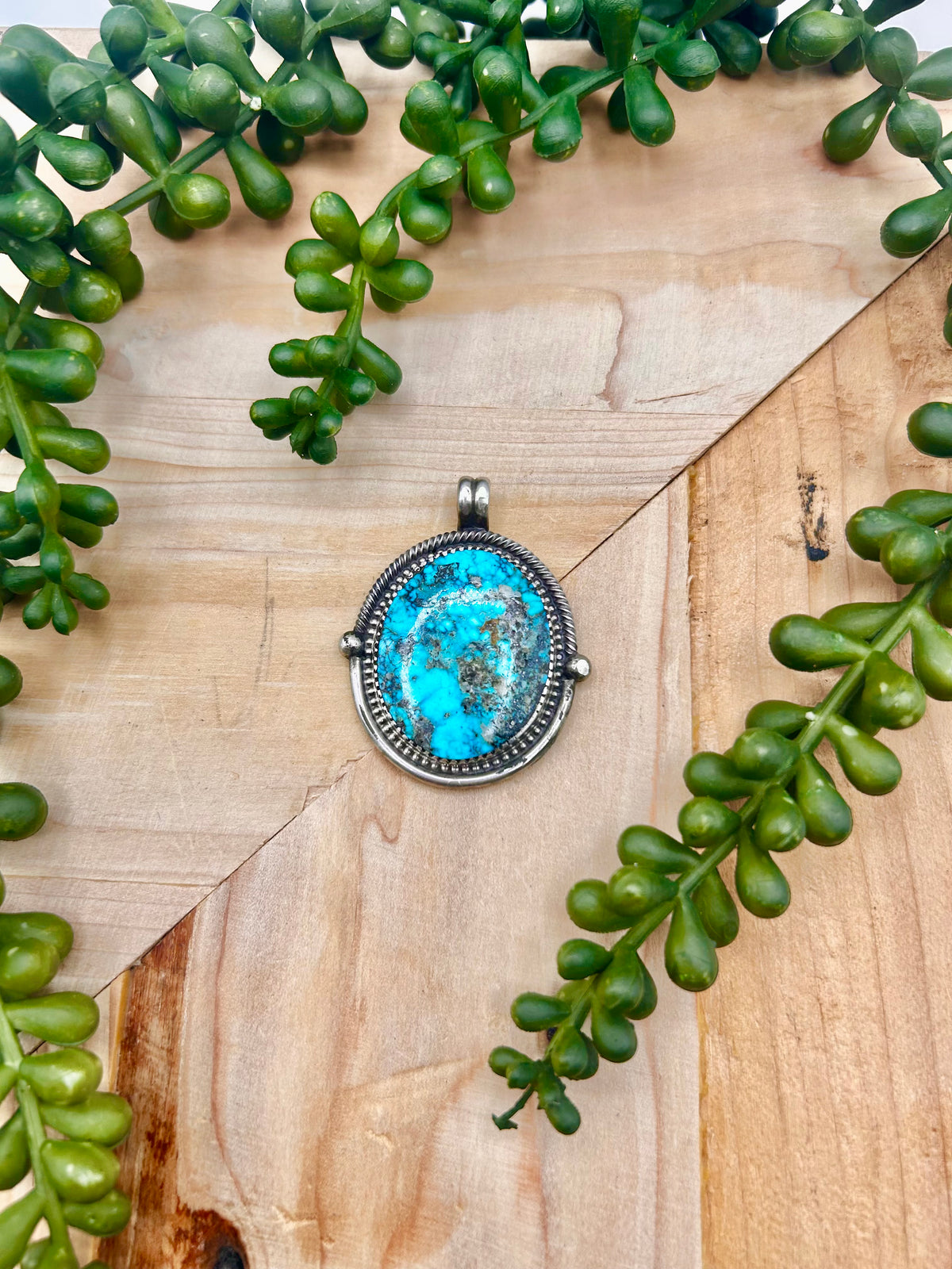 Scott Skeets Kingman Turquoise & Sterling Silver Pendant
