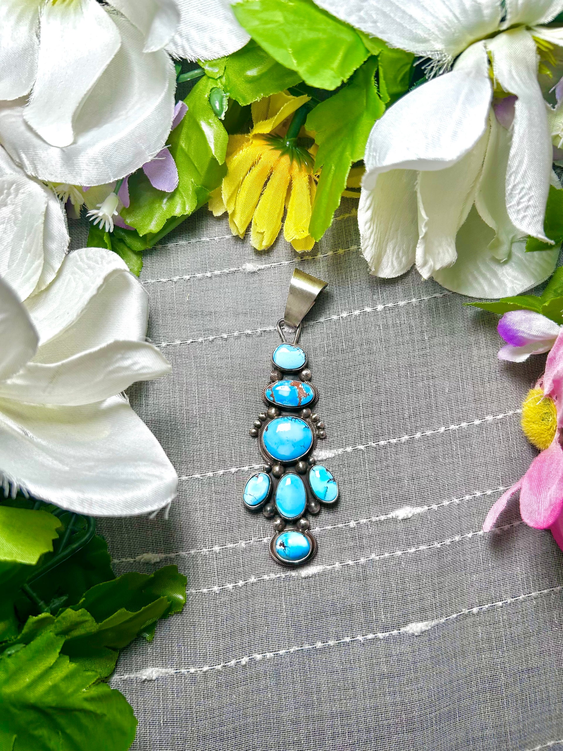 Sheila Becenti Golden Hill Turquoise & Sterling Silver Pendant