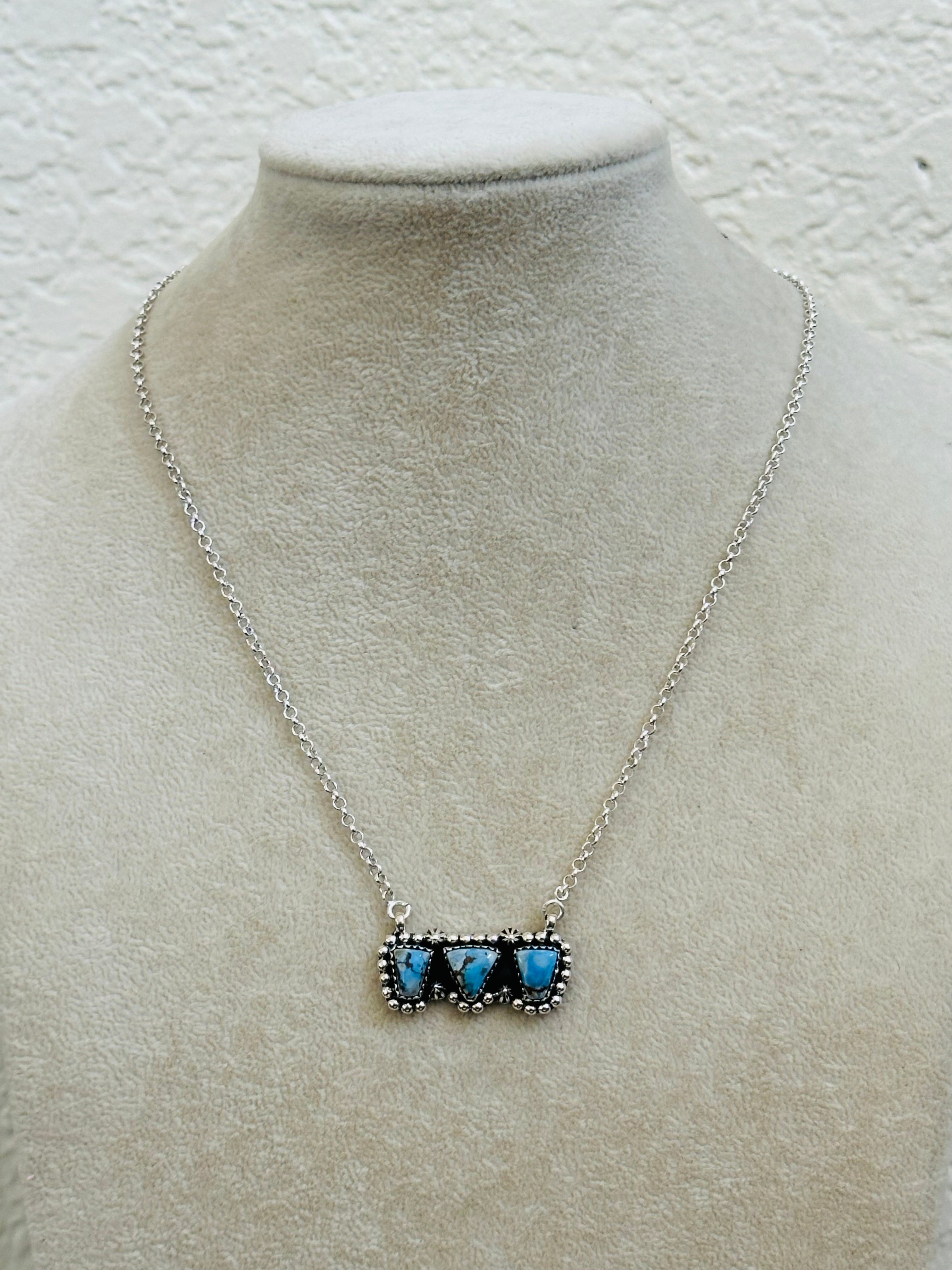 TTD “Array” Golden Hills Turquoise & Sterling Silver Necklace