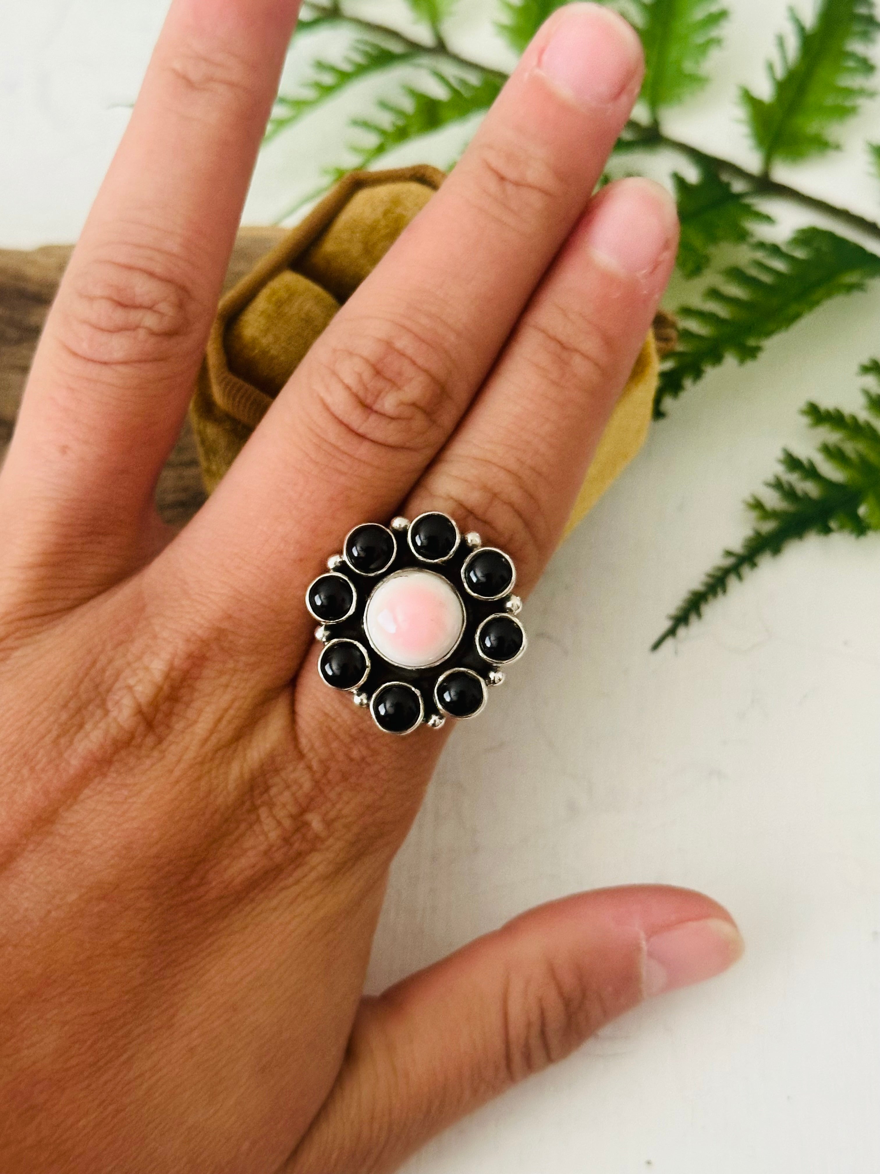 Navajo Made Multi Stone & Sterling Silver Ring