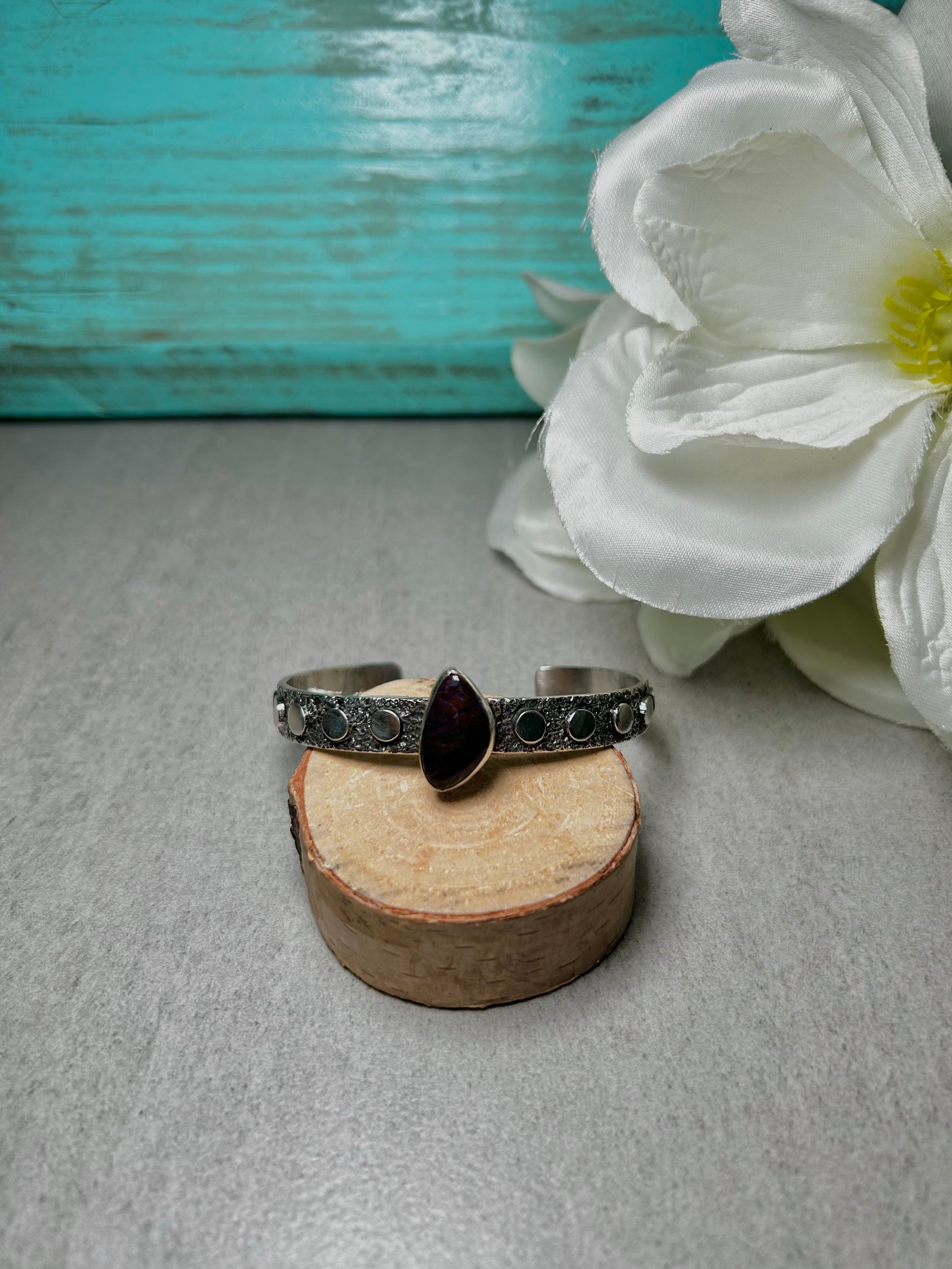 David Benally Sugilile &  Sterling Silver Cuff Bracelet