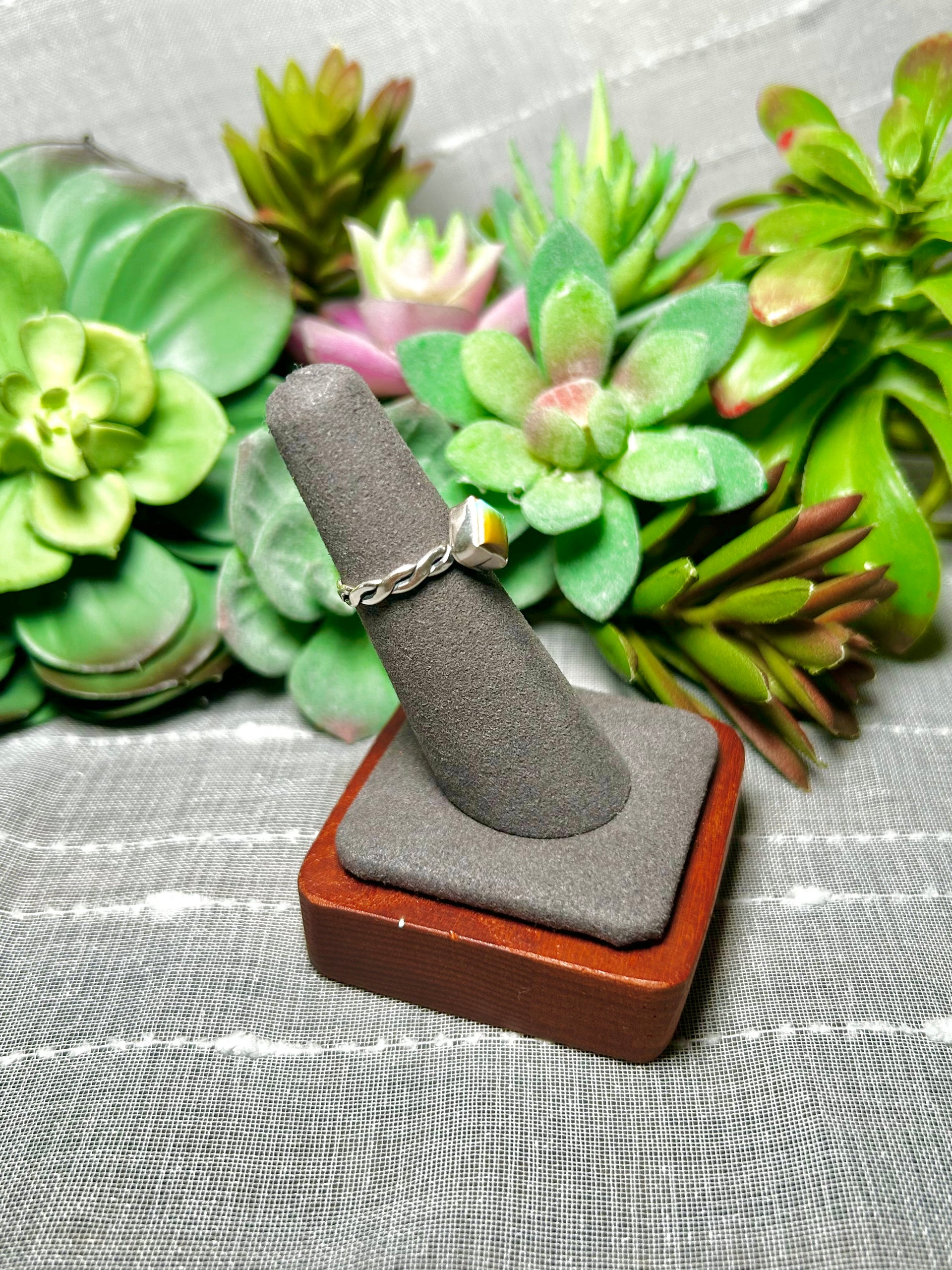 Navajo Made Kingman Turquoise & Sterling Silver Ring Size 5