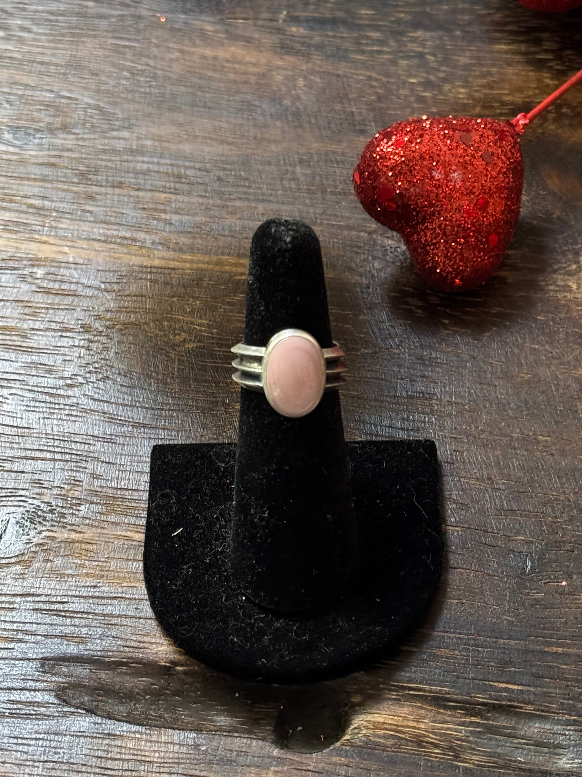 Navajo Made Pink Conch & Sterling Silver Ring