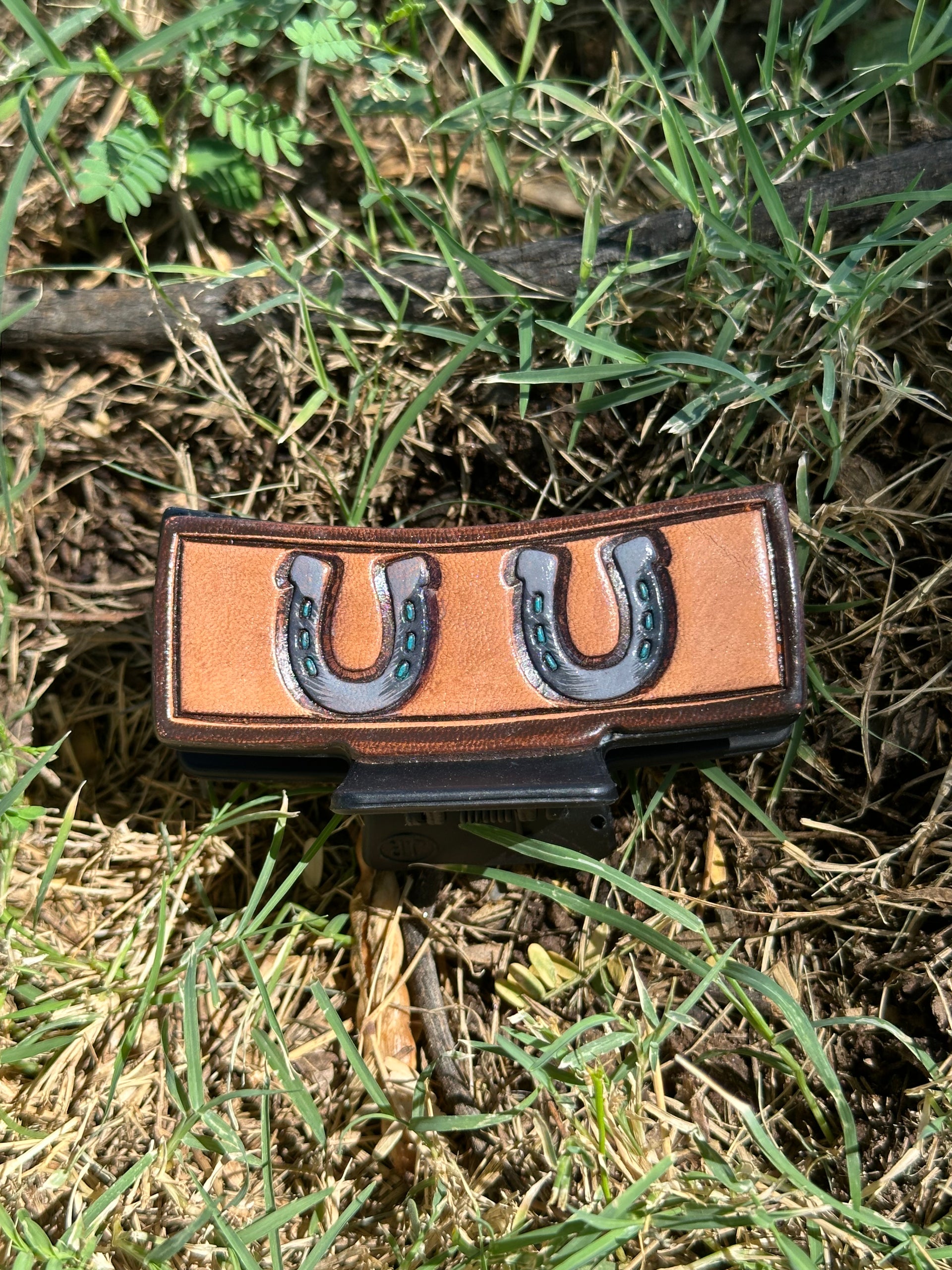 Genuine Tooled Leather Hair Clip