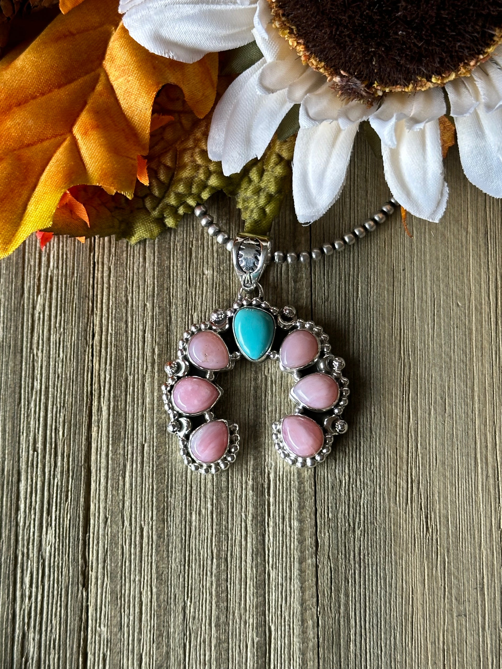 Southwest Handmade Multi Stone & Sterling Silver Naja Pendant