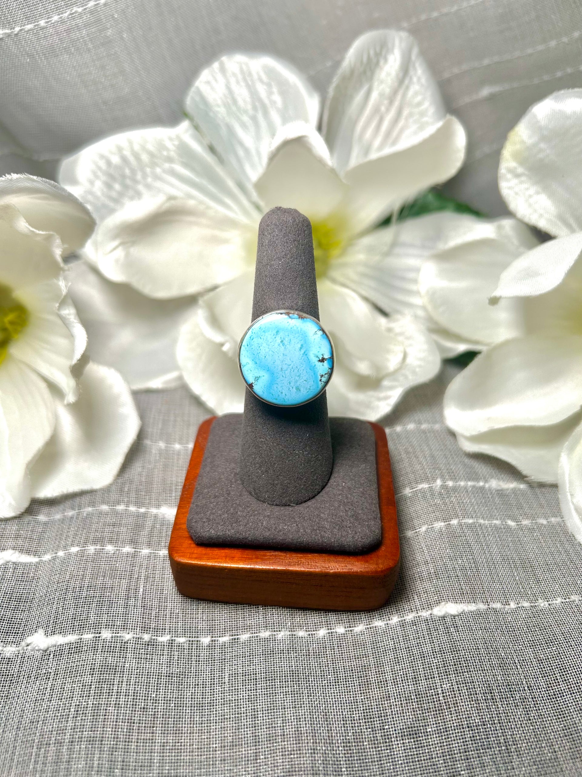 Carlos Francisco Golden Hill  Turquoise & Sterling Silver Ring Size 7