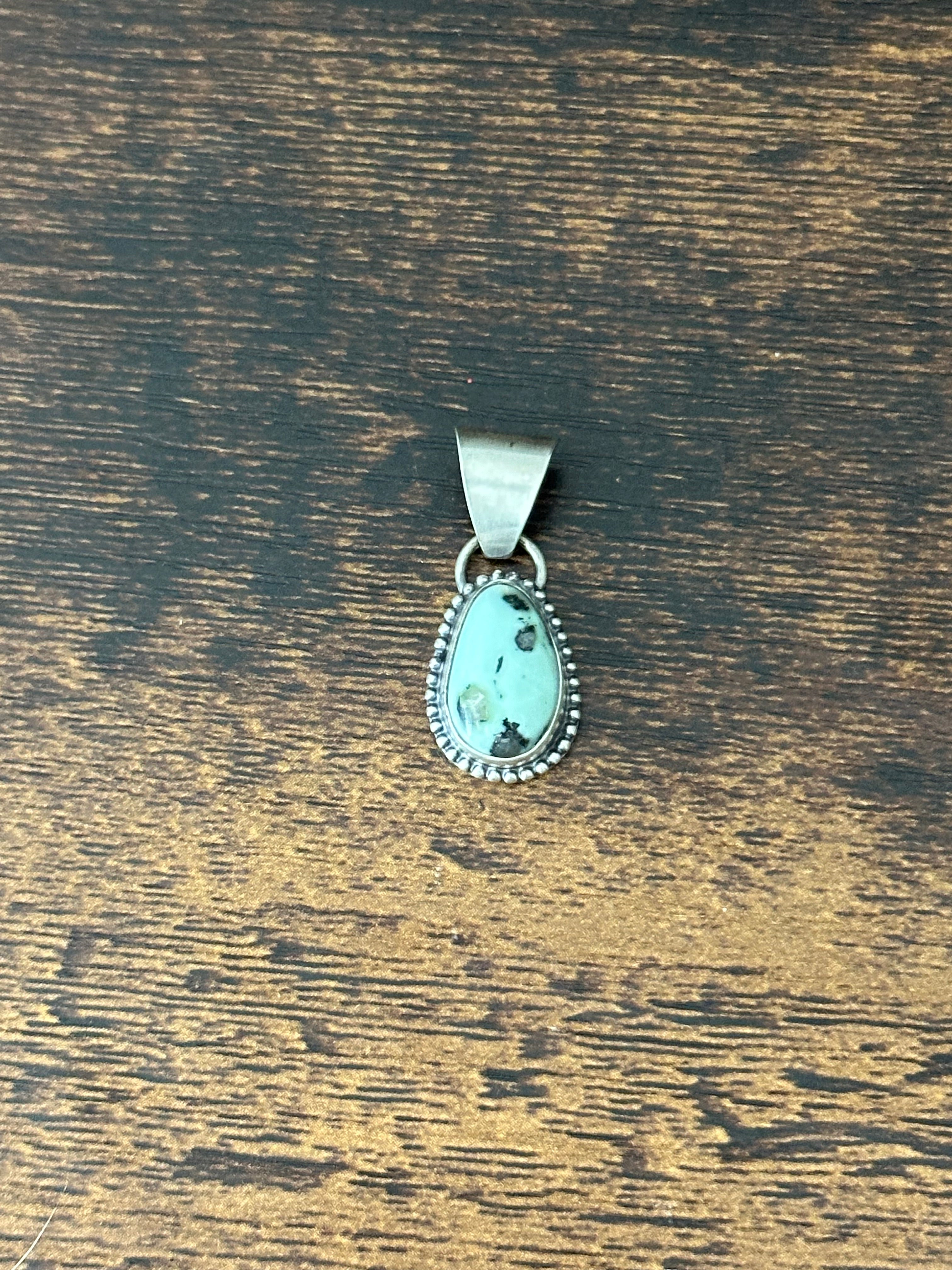 Navajo Palomino Variscite & Sterling Silver Pendant