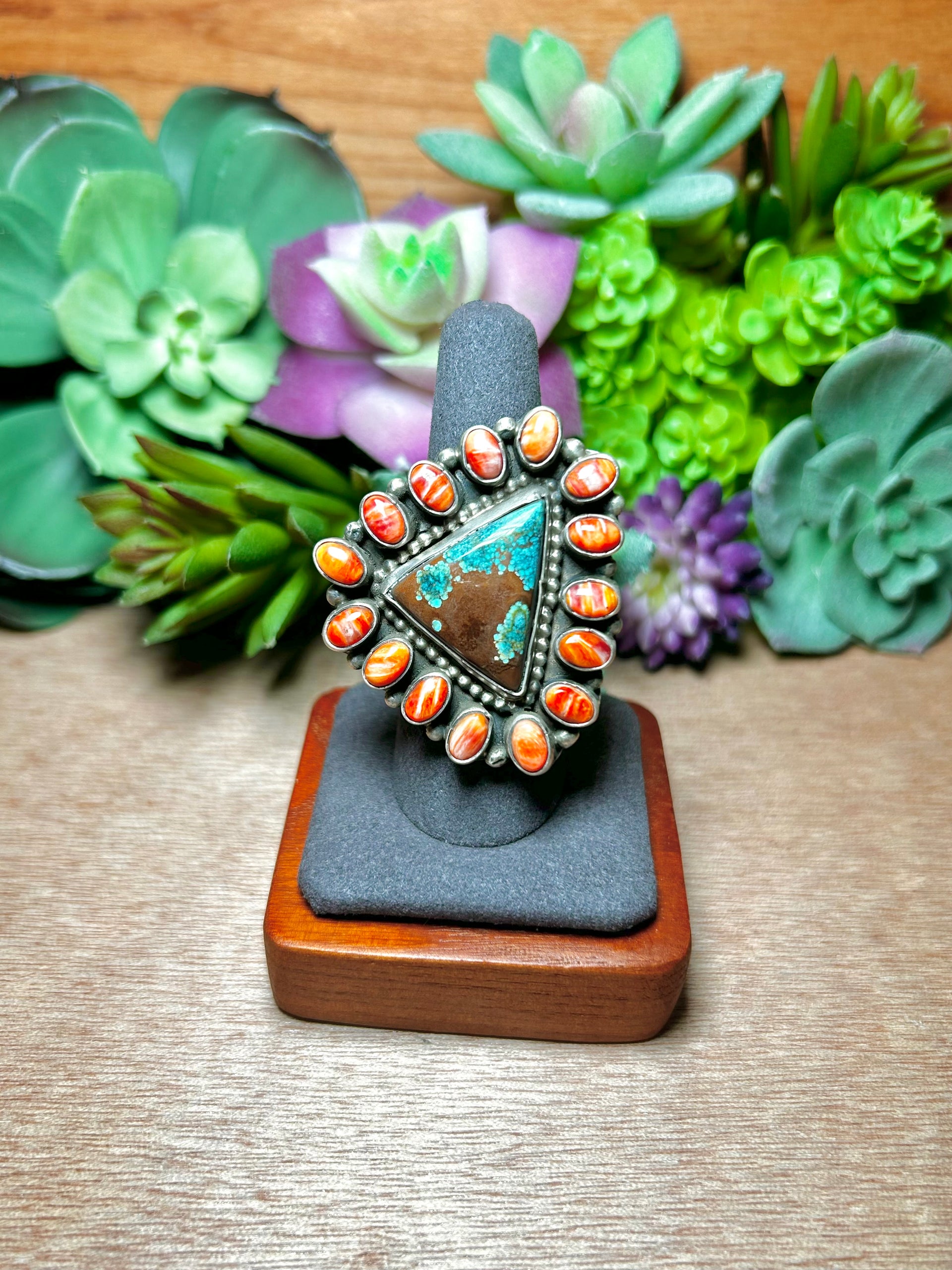 Sheila Becenti Multi Stone & Sterling Silver Adjustable Ring