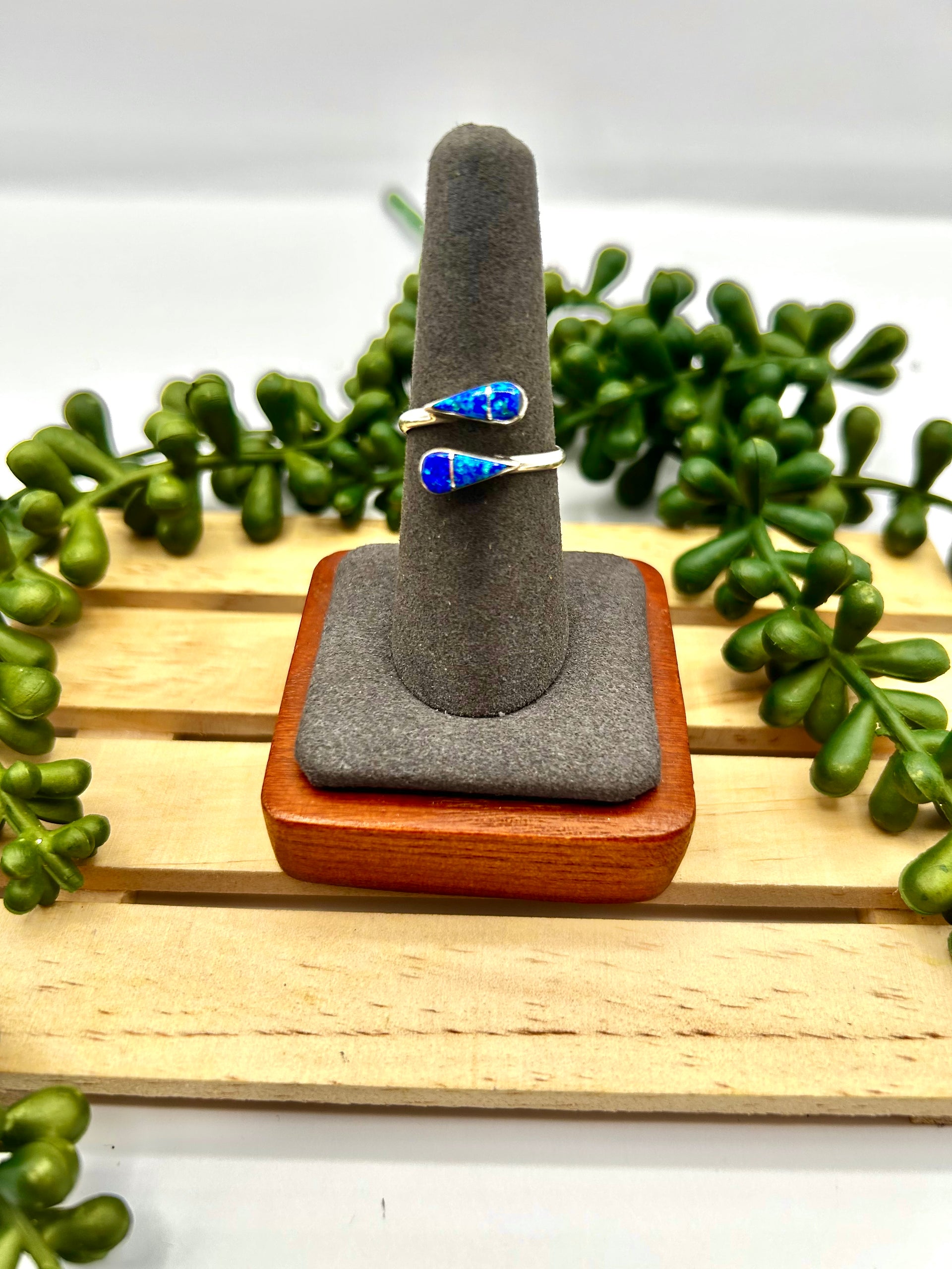 Navajo Made Opal & Sterling Silver Adjustable Ring