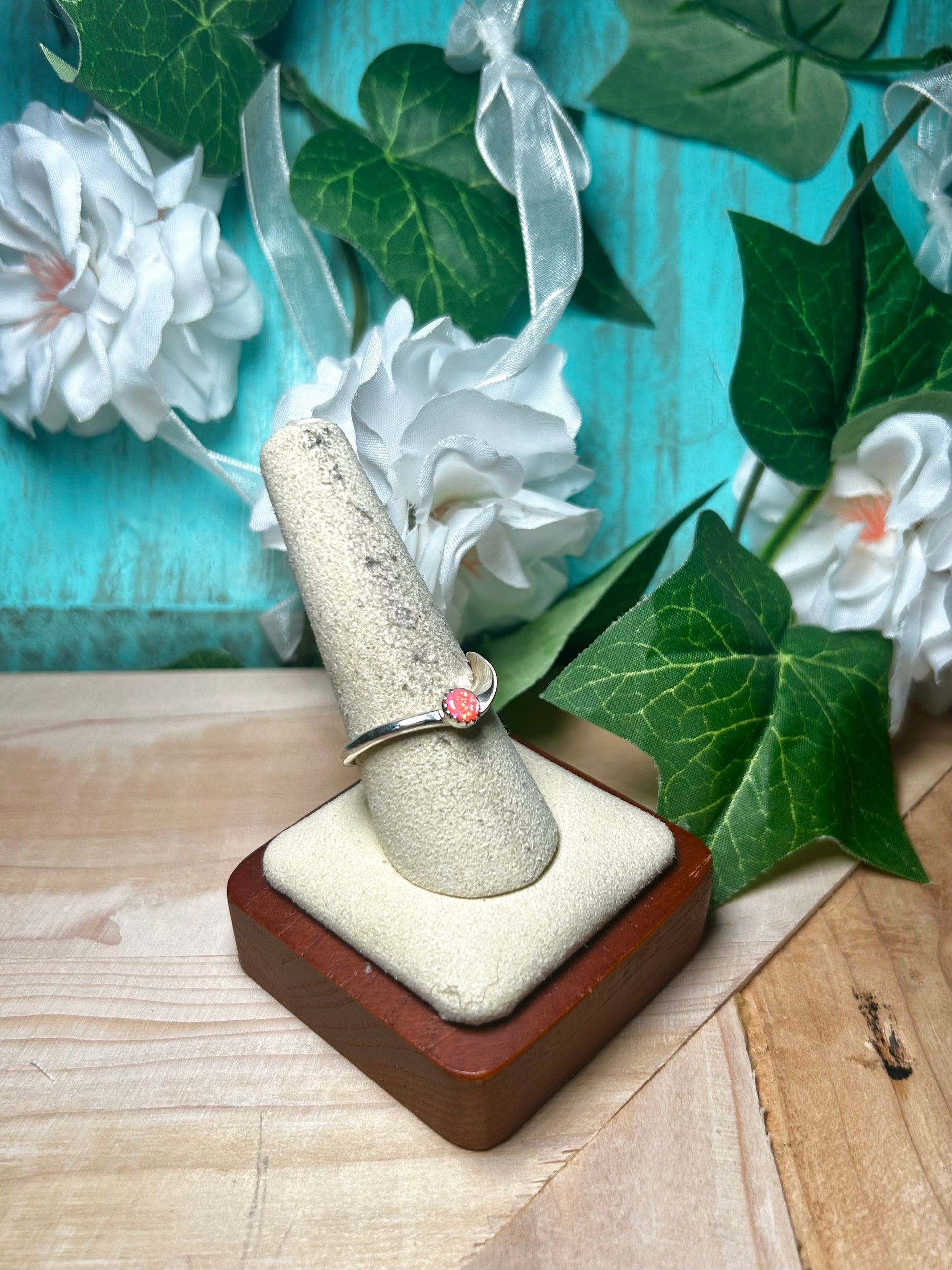 Navajo Made Opal & Sterling Silver Ring Size 9.75