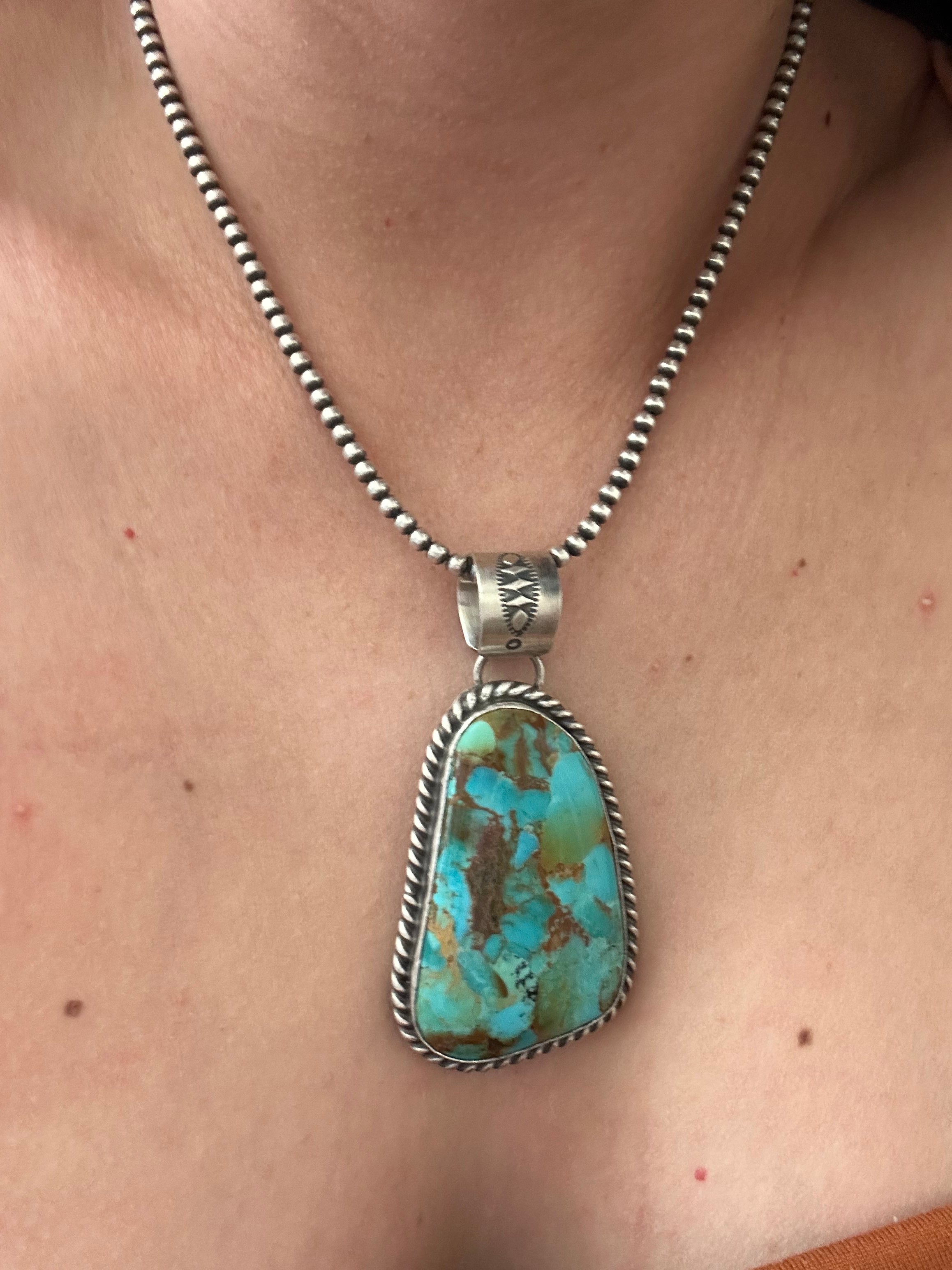 Augustine Largo Kingman Turquoise & Sterling Silver Pendant