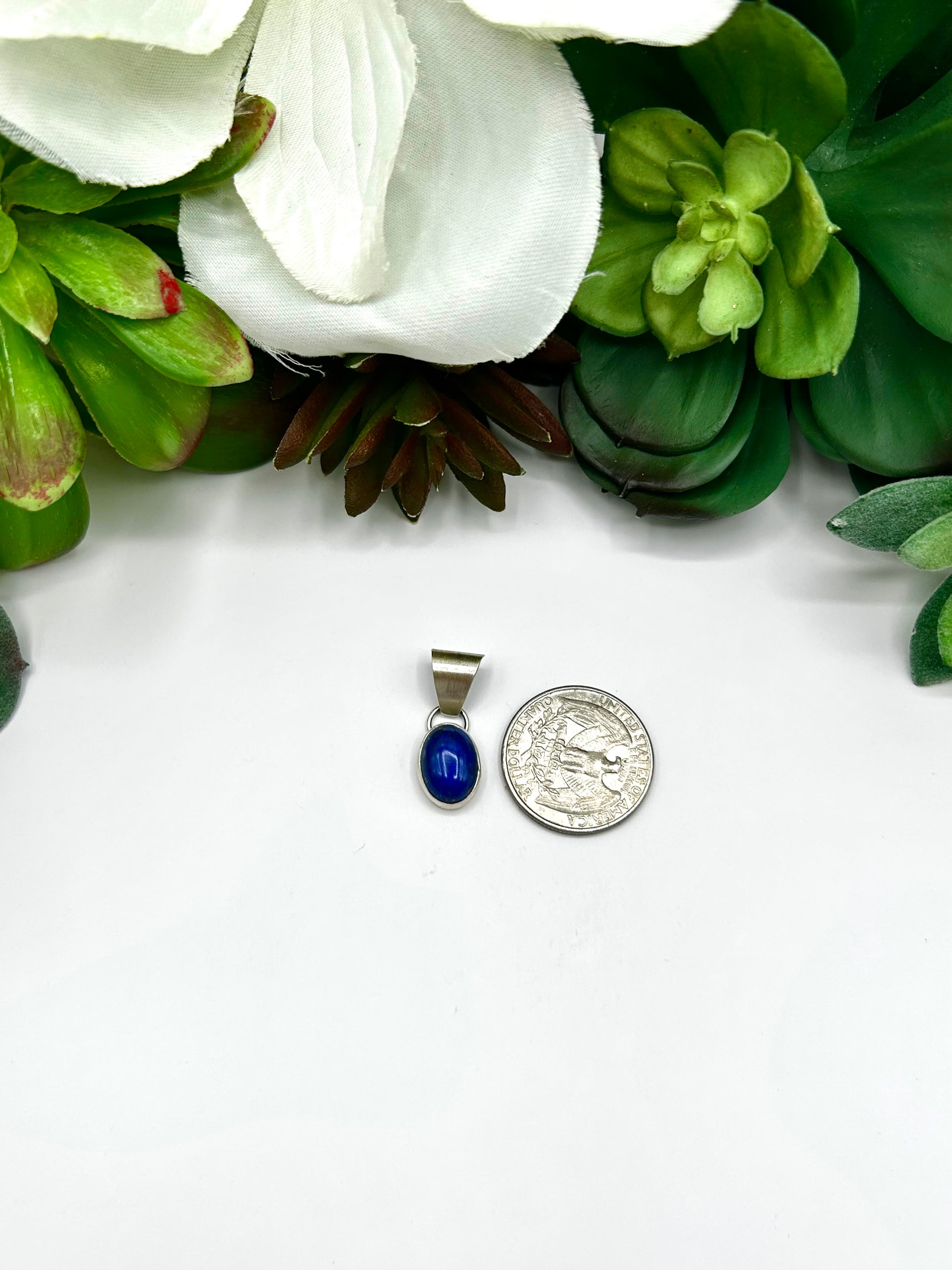 Navajo Made Lapis & Sterling Silver Pendant