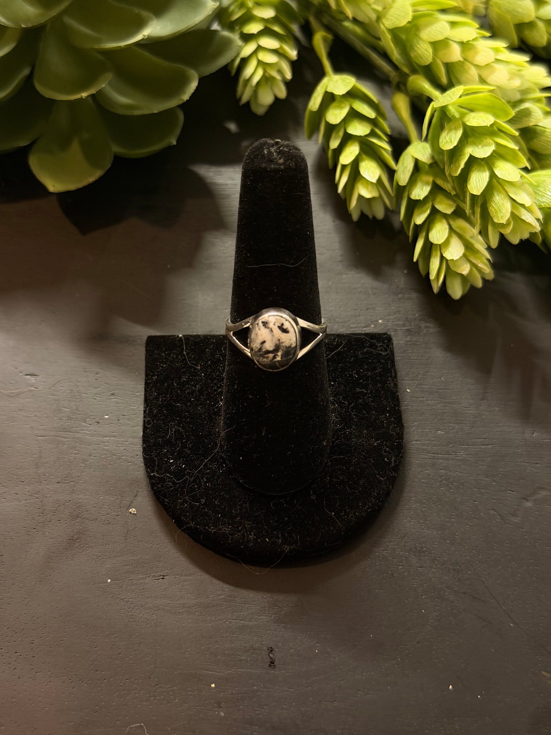 Navajo Made White Buffalo & Sterling Silver Ring