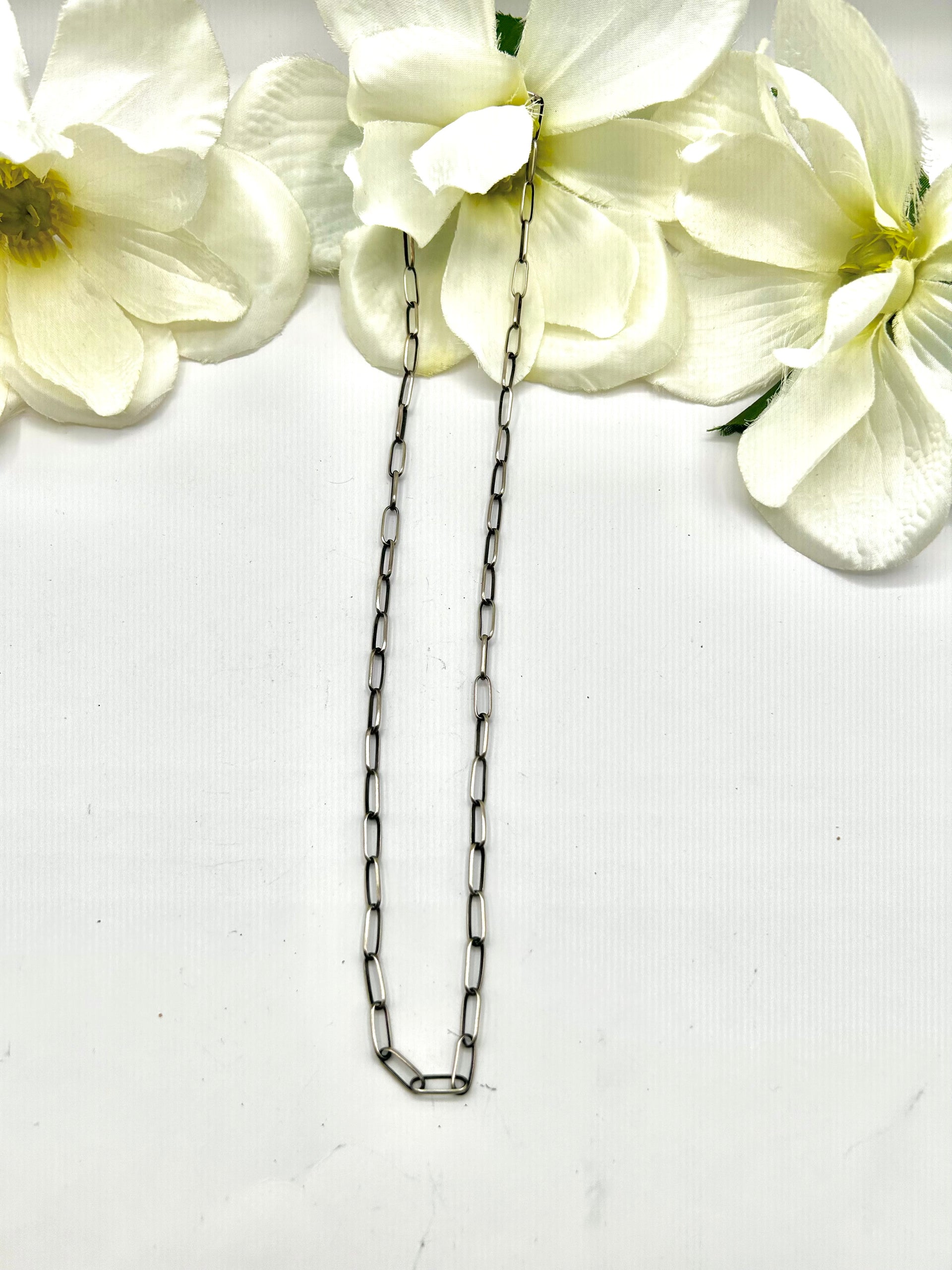Navajo Made Paperclip Sterling Silver Necklace