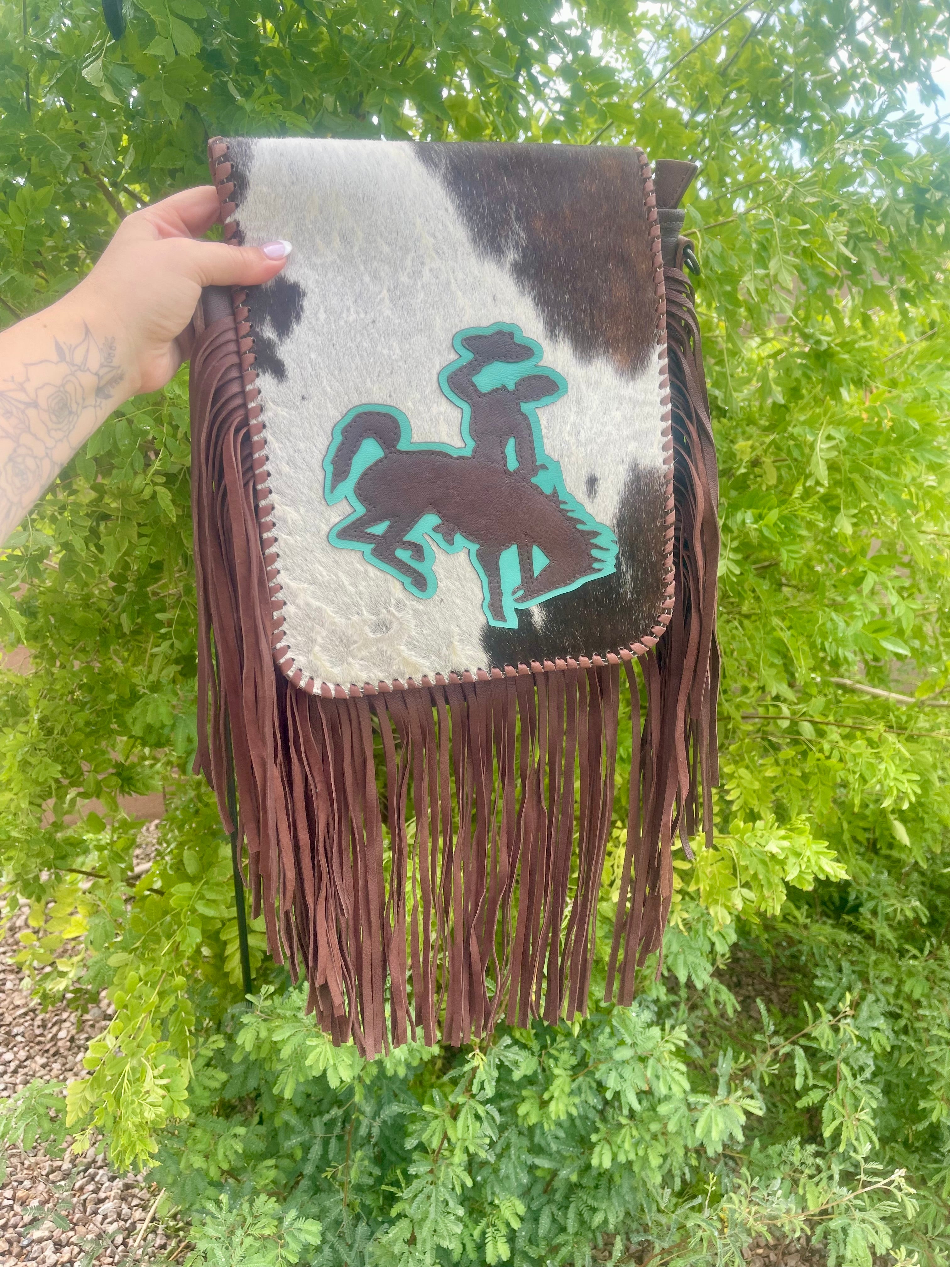 Genuine Tooled Leather & Cowhide Purse