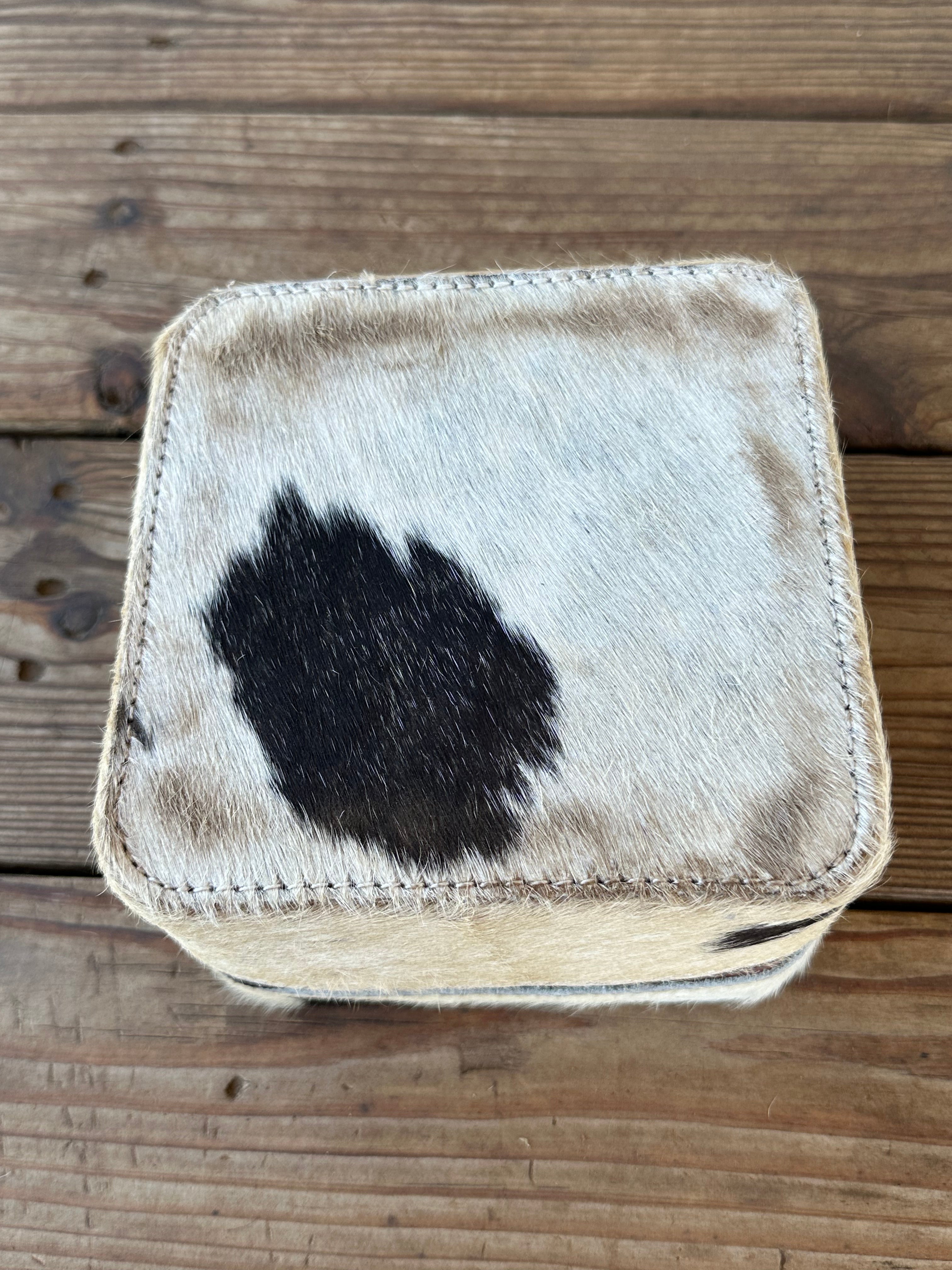 Genuine Leather Cowhide Jewelry Box