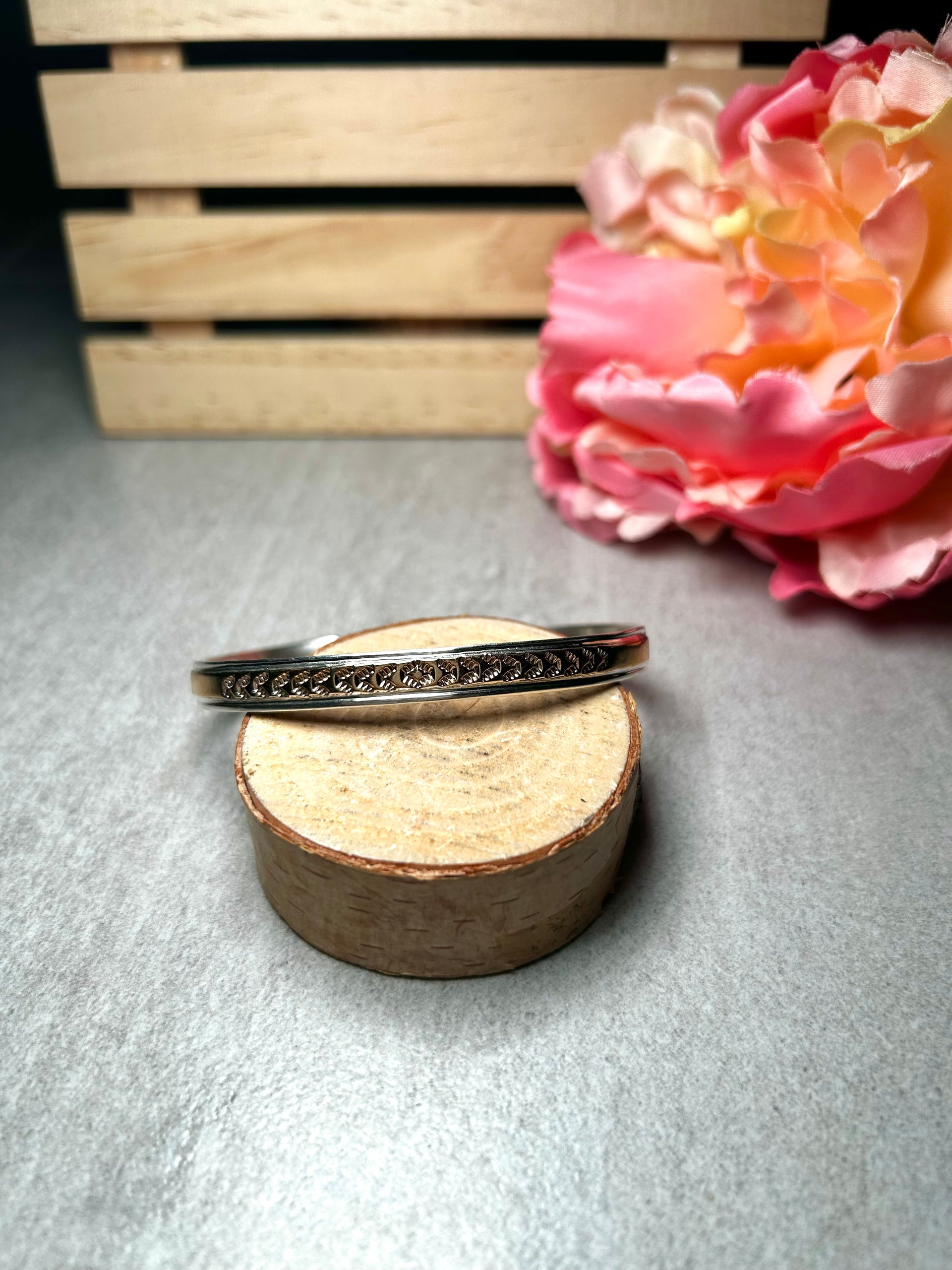 Navajo Made 14k Gold & Sterling Silver Cuff Bracelet