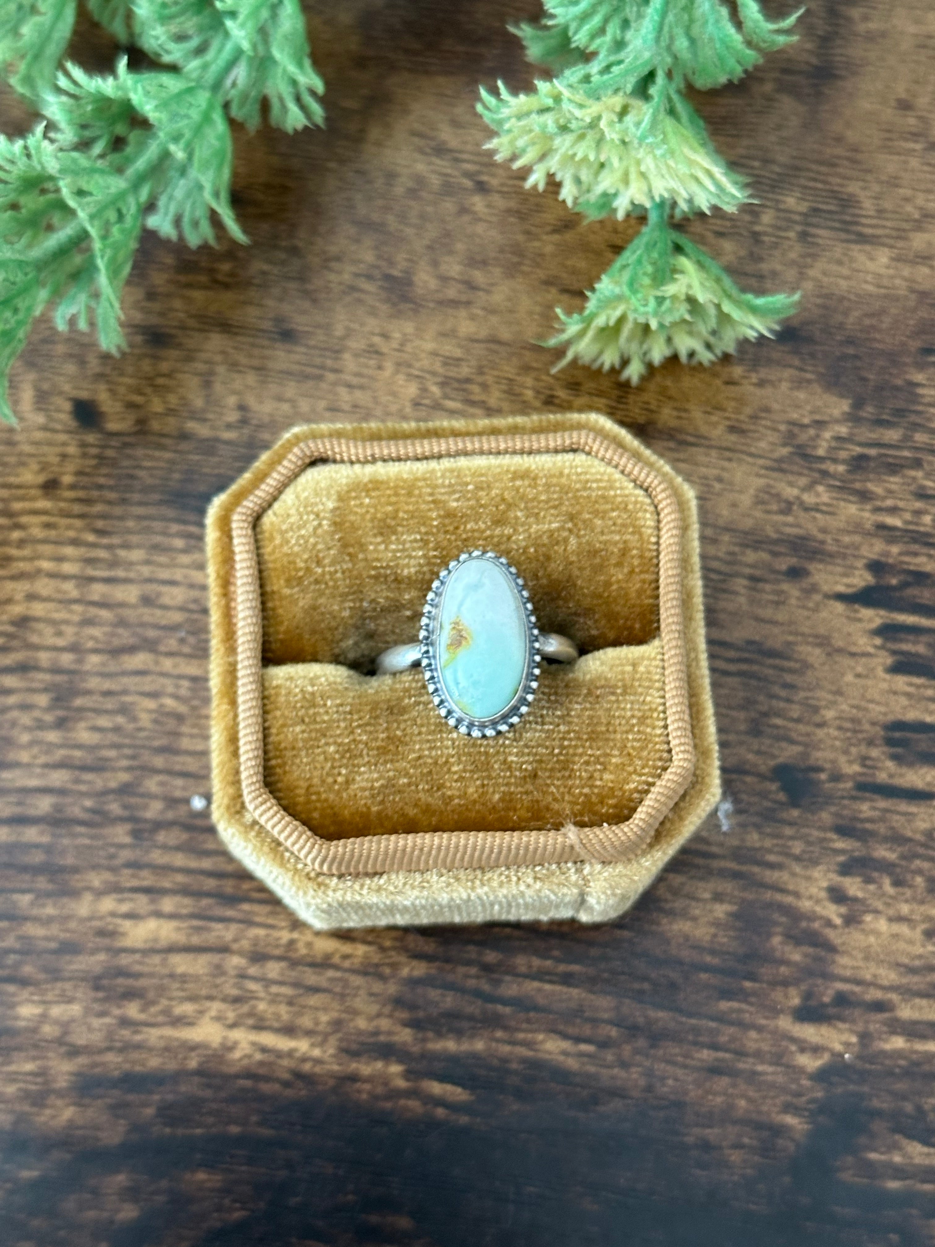 Navajo Handmade Palomino Variscite & Sterling Silver Rings