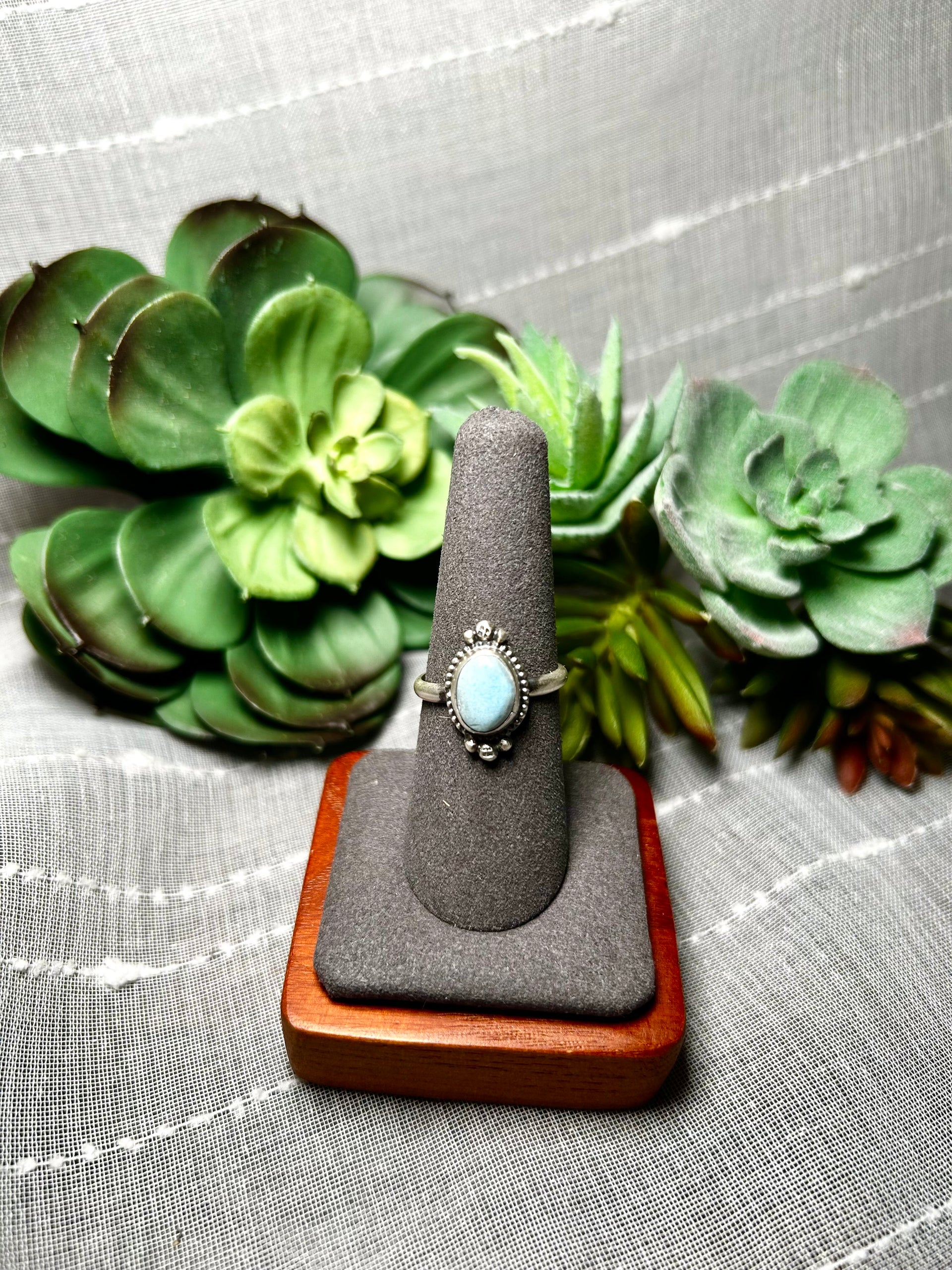 Navajo Made Golden Hill Turquoise & Sterling Silver Ring Size 7.75