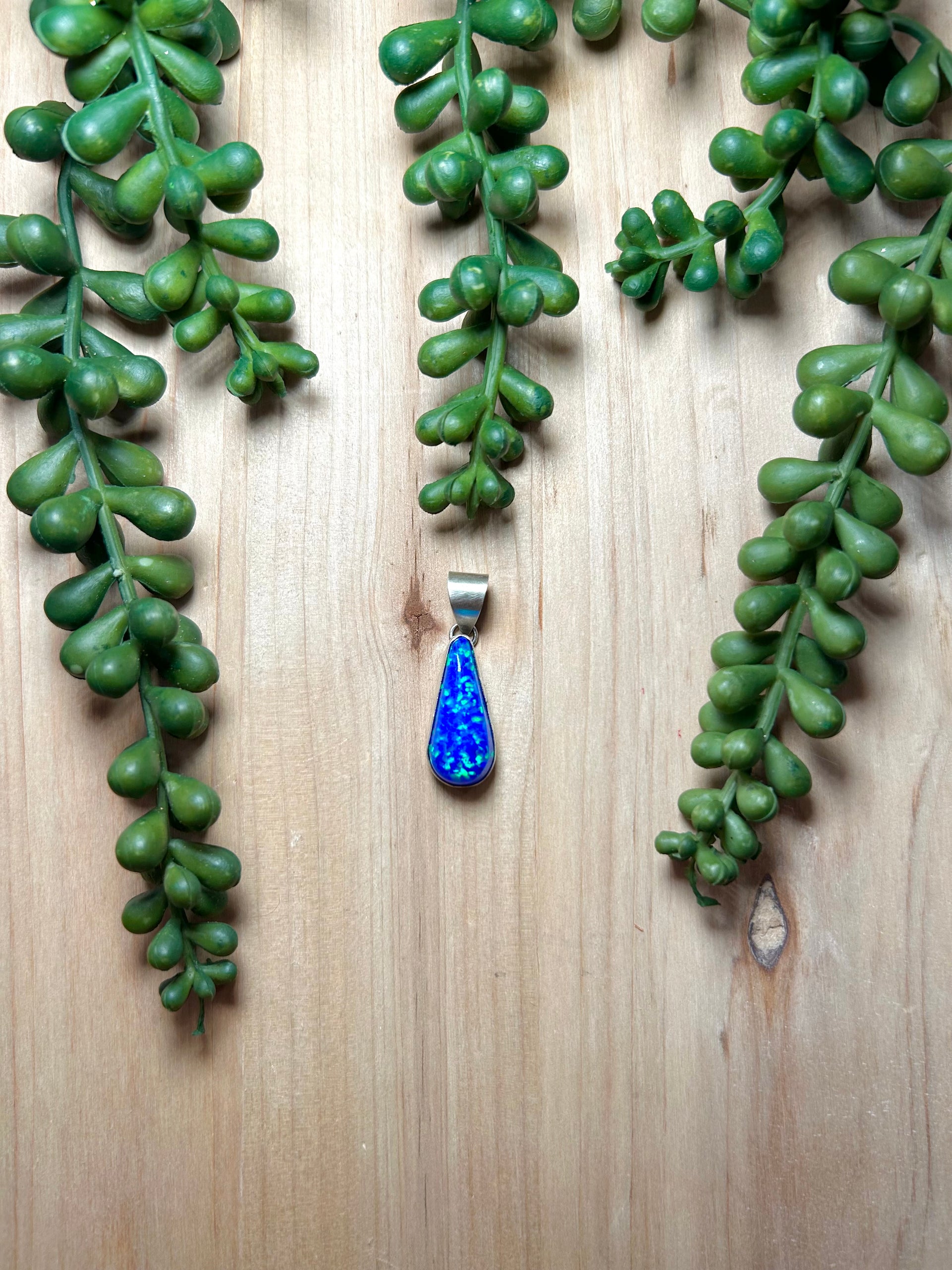 Navajo Made Opal & Sterling Silver Pendant