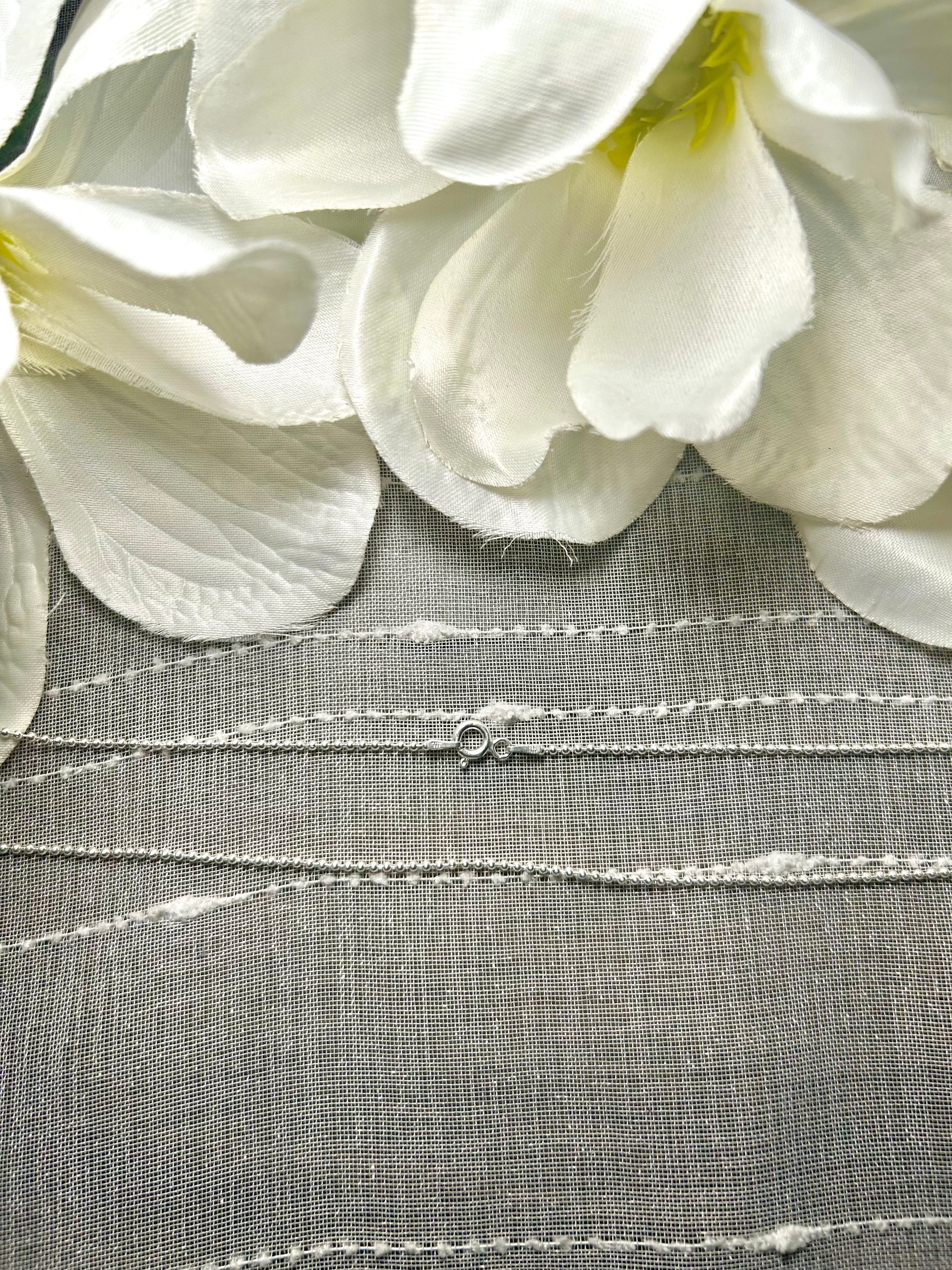 Navajo Made Strung 1 MM Sterling Silver Necklace