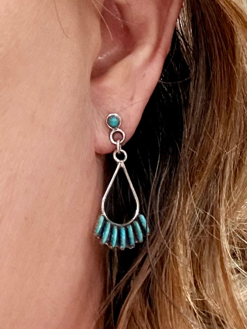 Southwest Handmade Turquoises& Sterling Silver Earrings