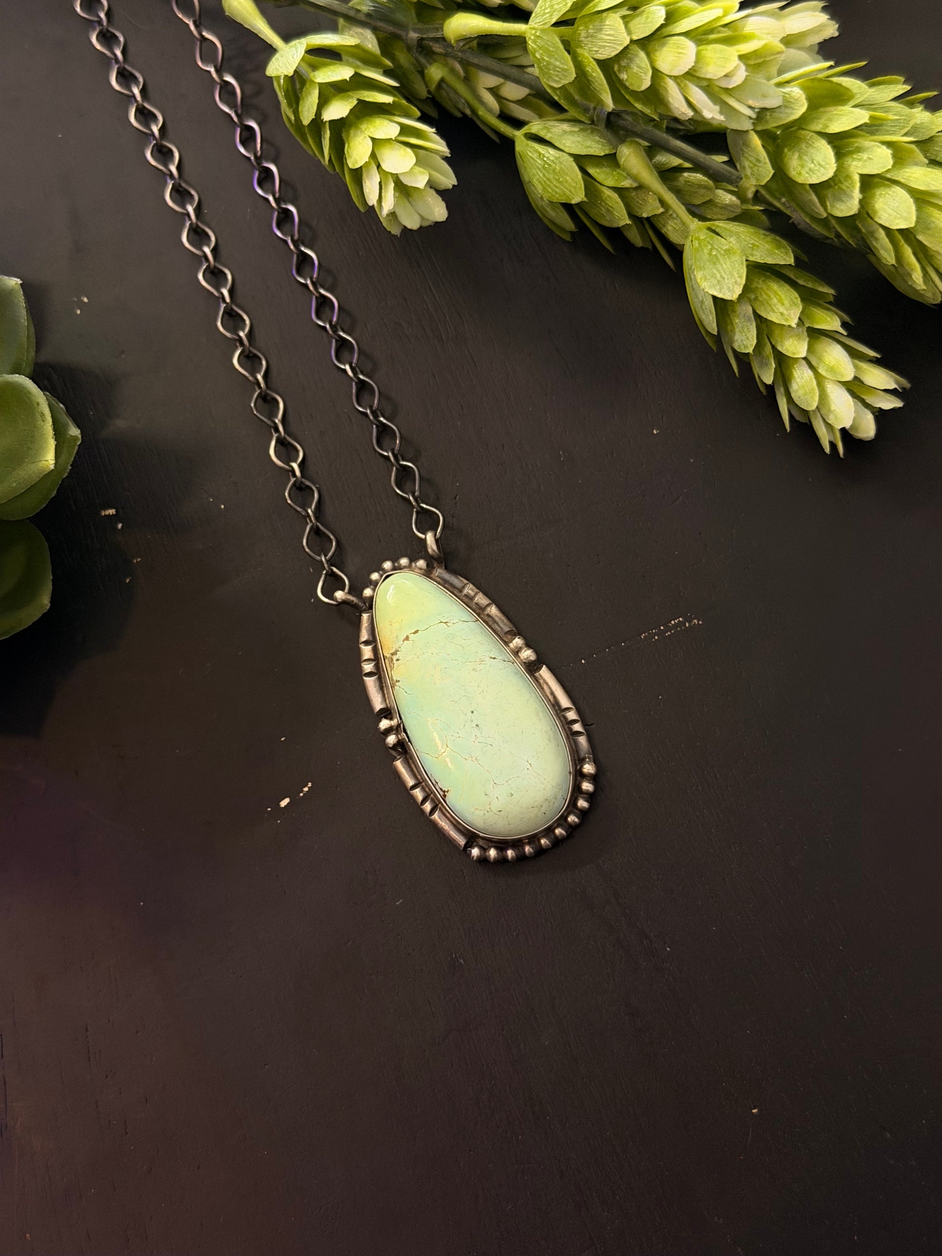 Sheila Becenti Pilot Mountain Turquoise & Sterling Silver Necklace