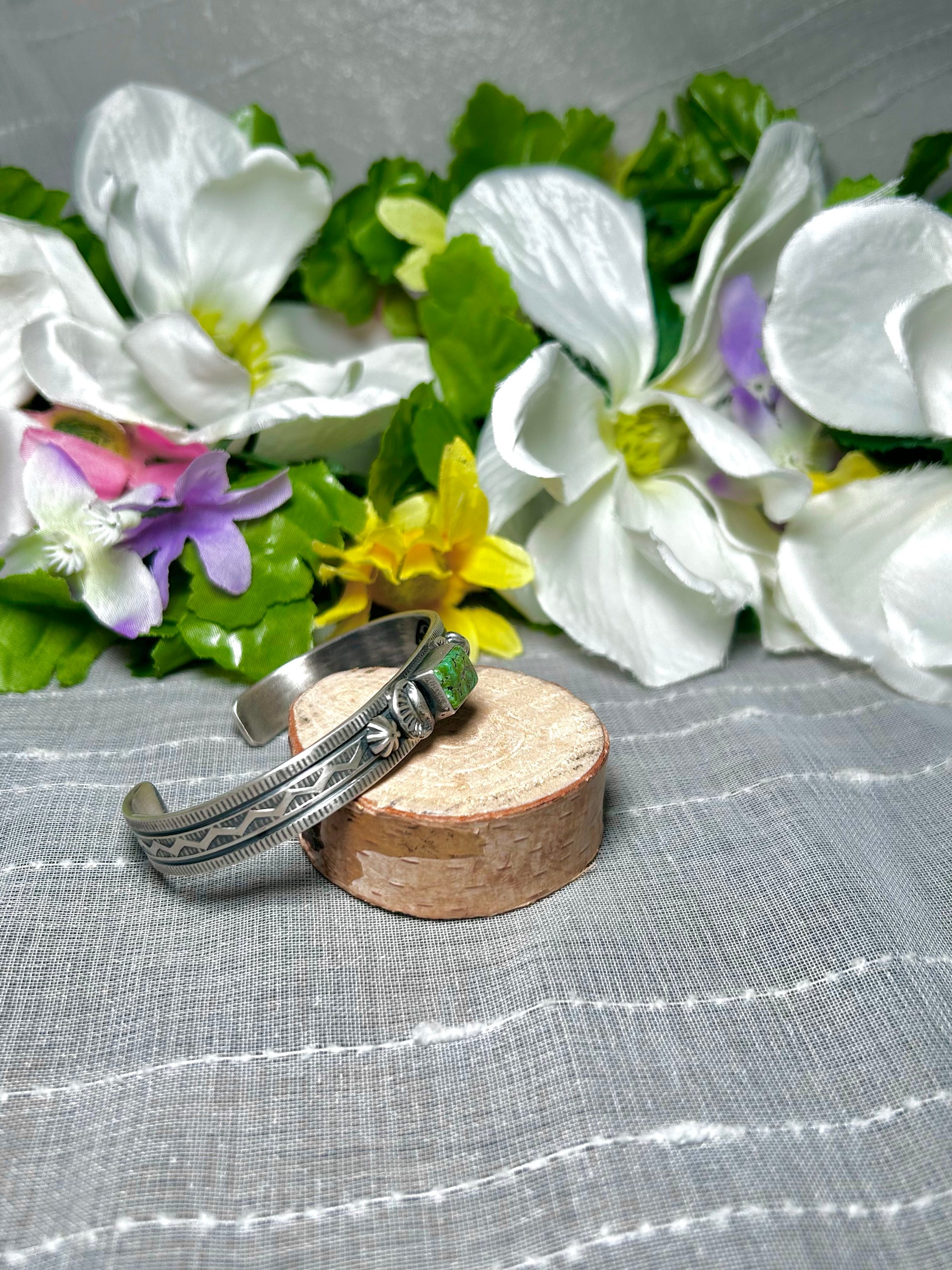 Francis Yazzie Sonoran Gold Turquoise & Sterling Silver Cuff Bracelet