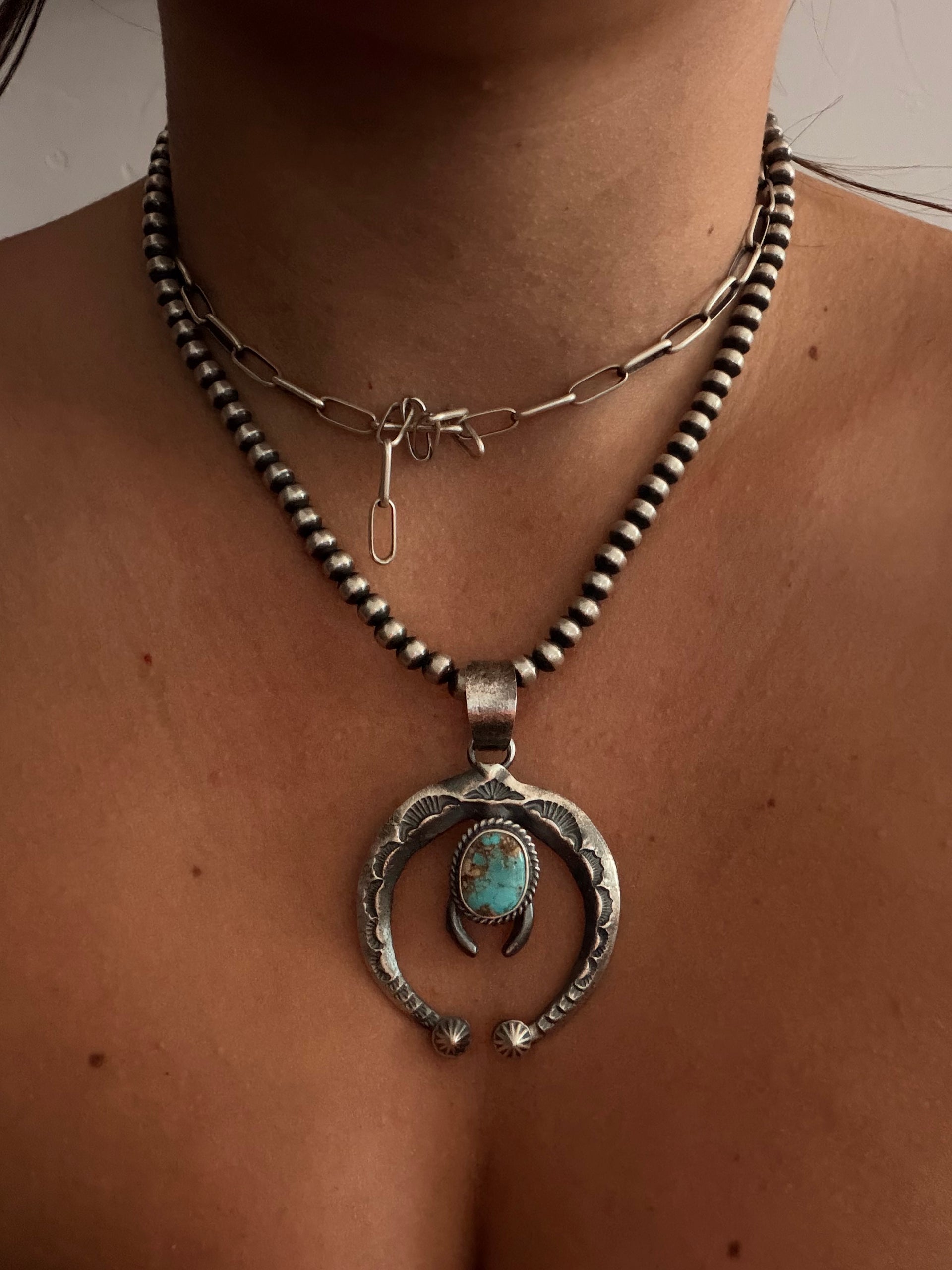Kindale Billah Sonoran Mountain Turquoise & Sterling Silver Naja Pendant
