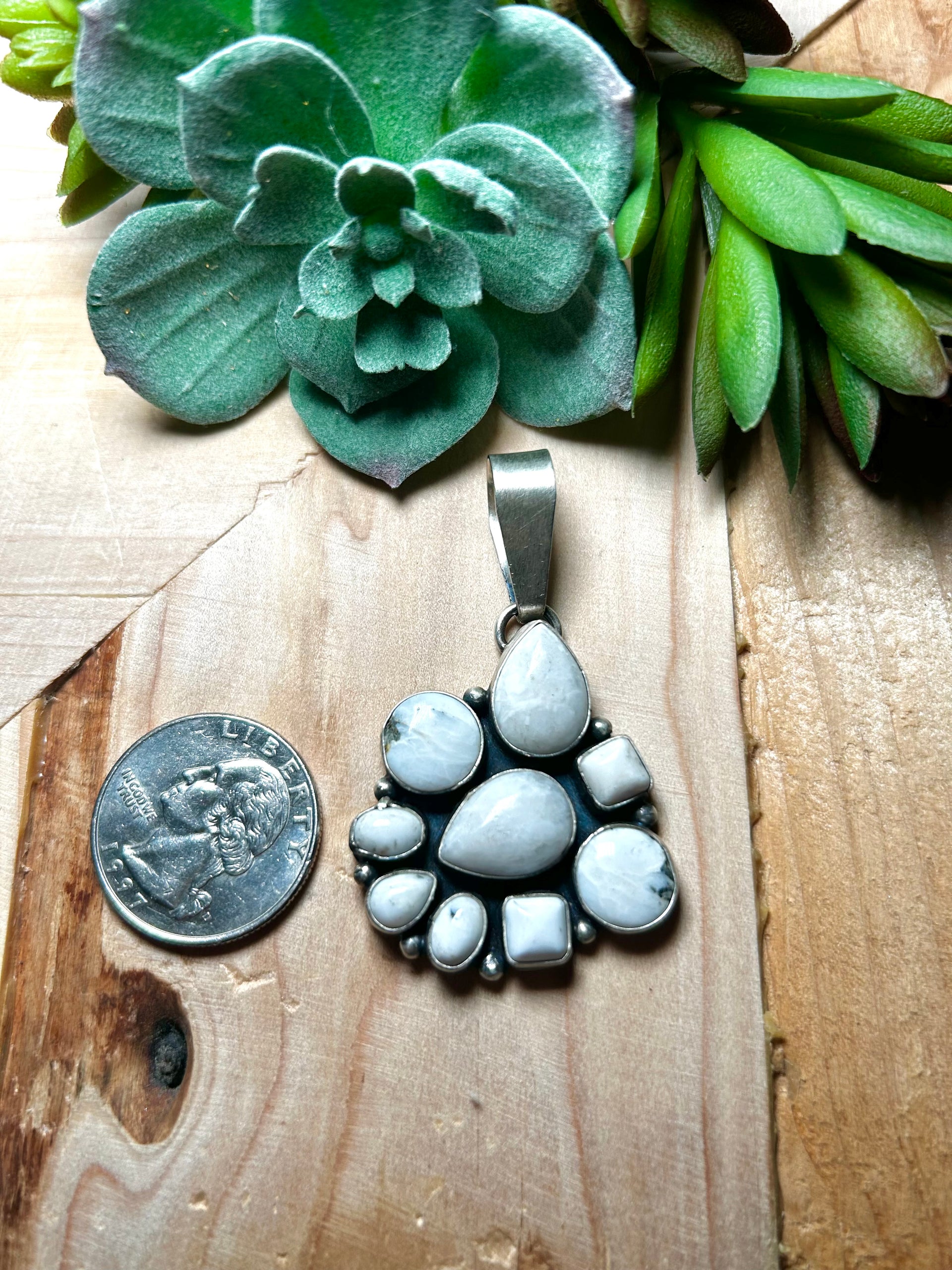 Betty Tom White Buffalo & Sterling Silver Pendant