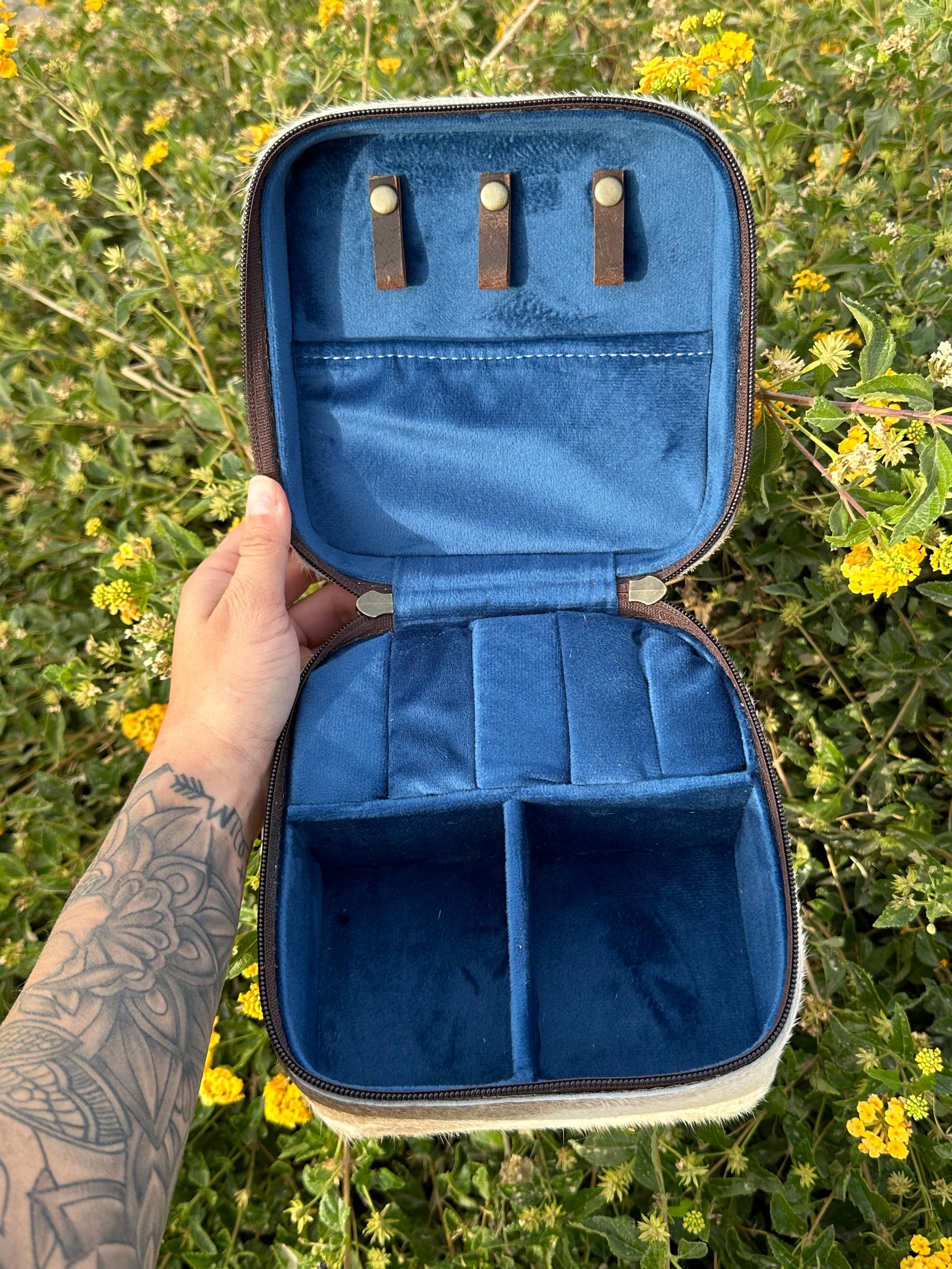 Genuine Leather Cowhide Jewelry Box