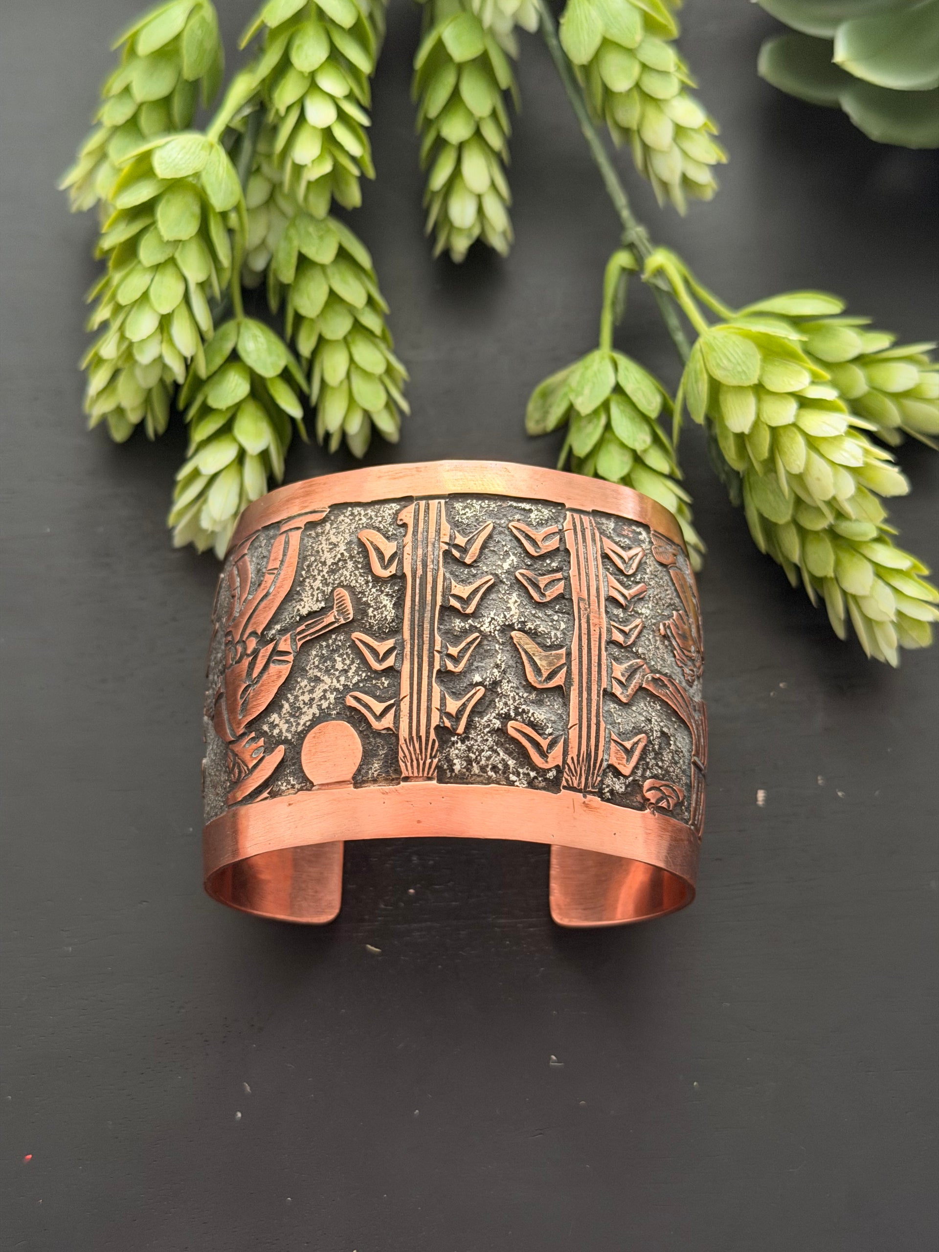 Elaine Becenti Copper Story Teller Cuff Bracelet
